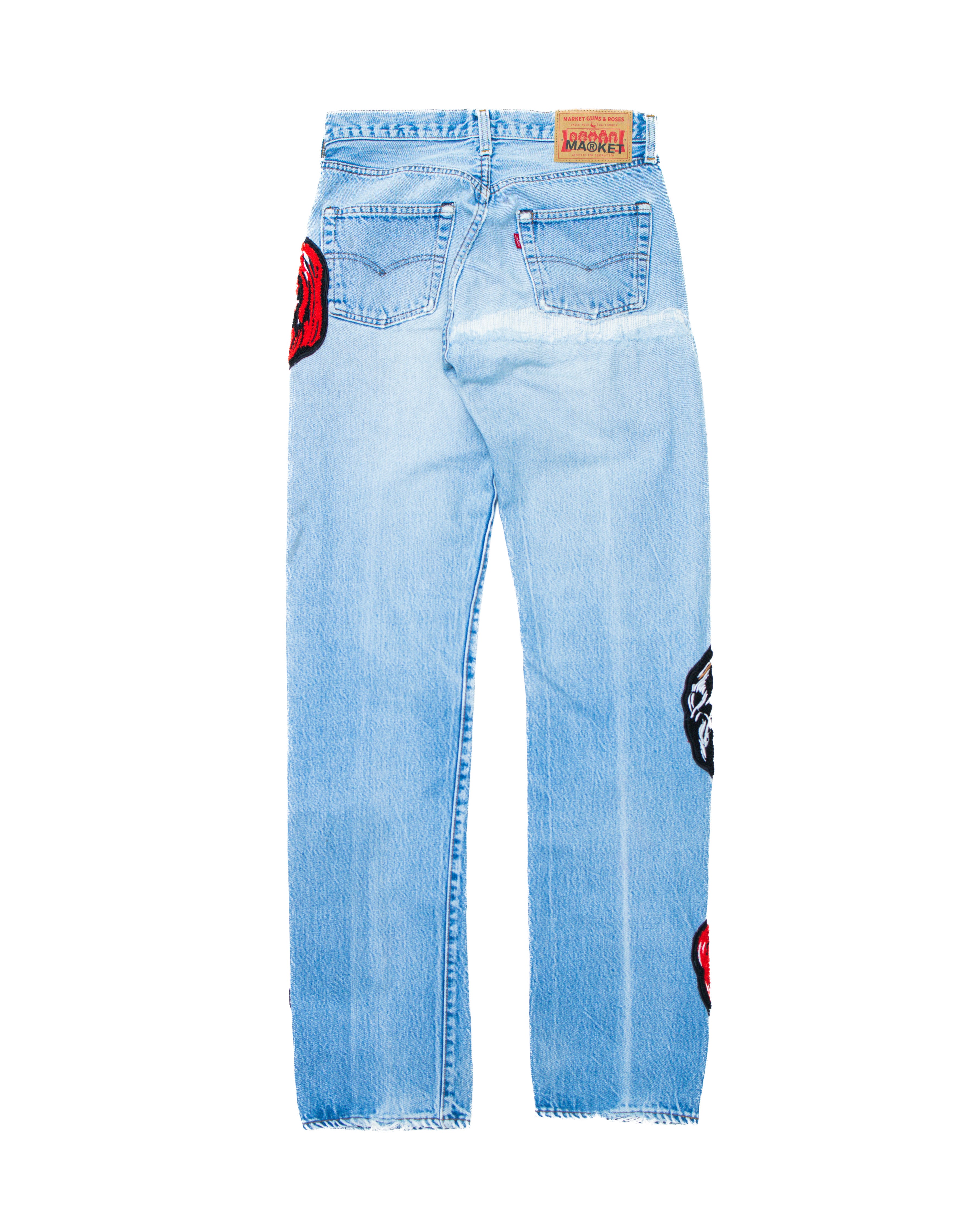 M@RKET x Guns 'N Roses Levi's Patch Denim Pants