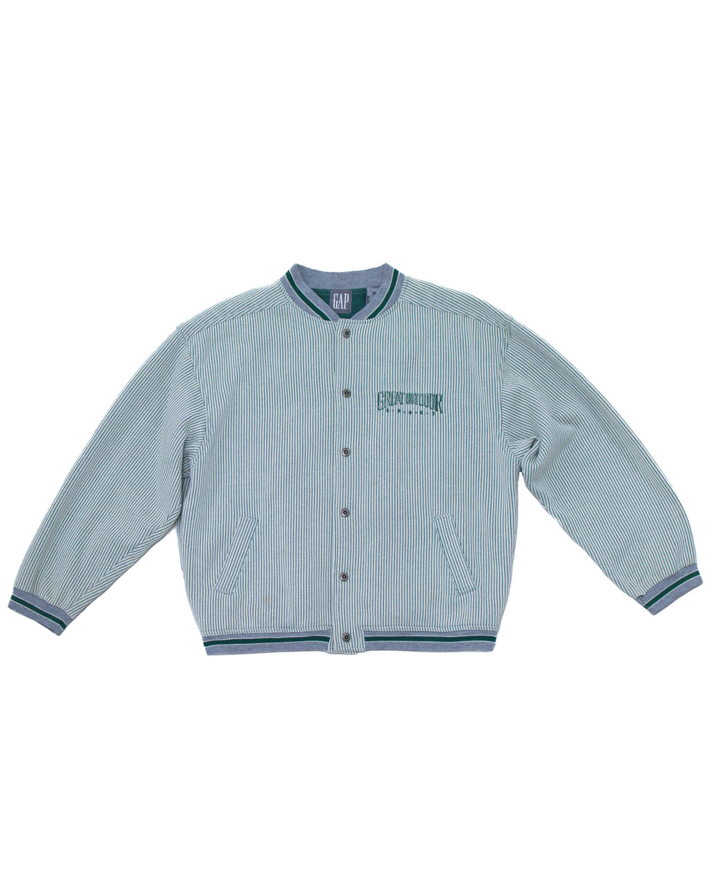 GAP GREAT OUTDOOR SPORT PINSTRIPE VARSITY