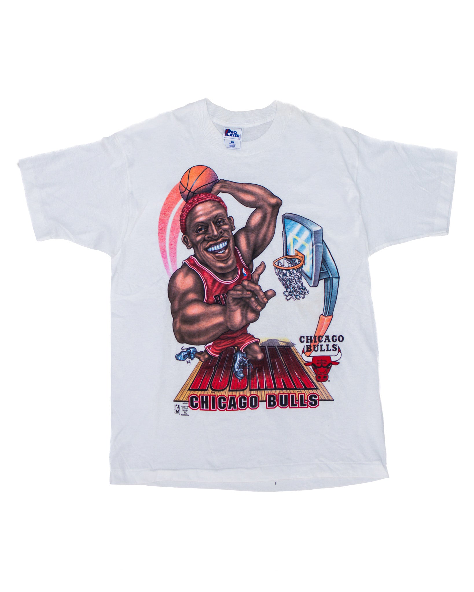 PRO LAYER DENNIS RODMAN CHICAGO BULLS CARICATURE TEE