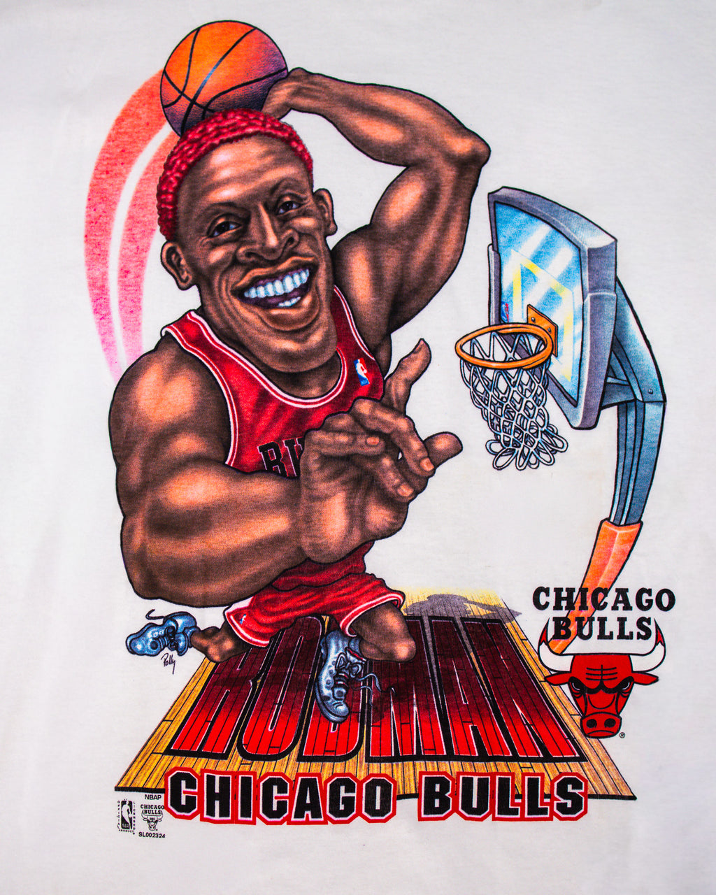 PRO LAYER DENNIS RODMAN CHICAGO BULLS CARICATURE TEE