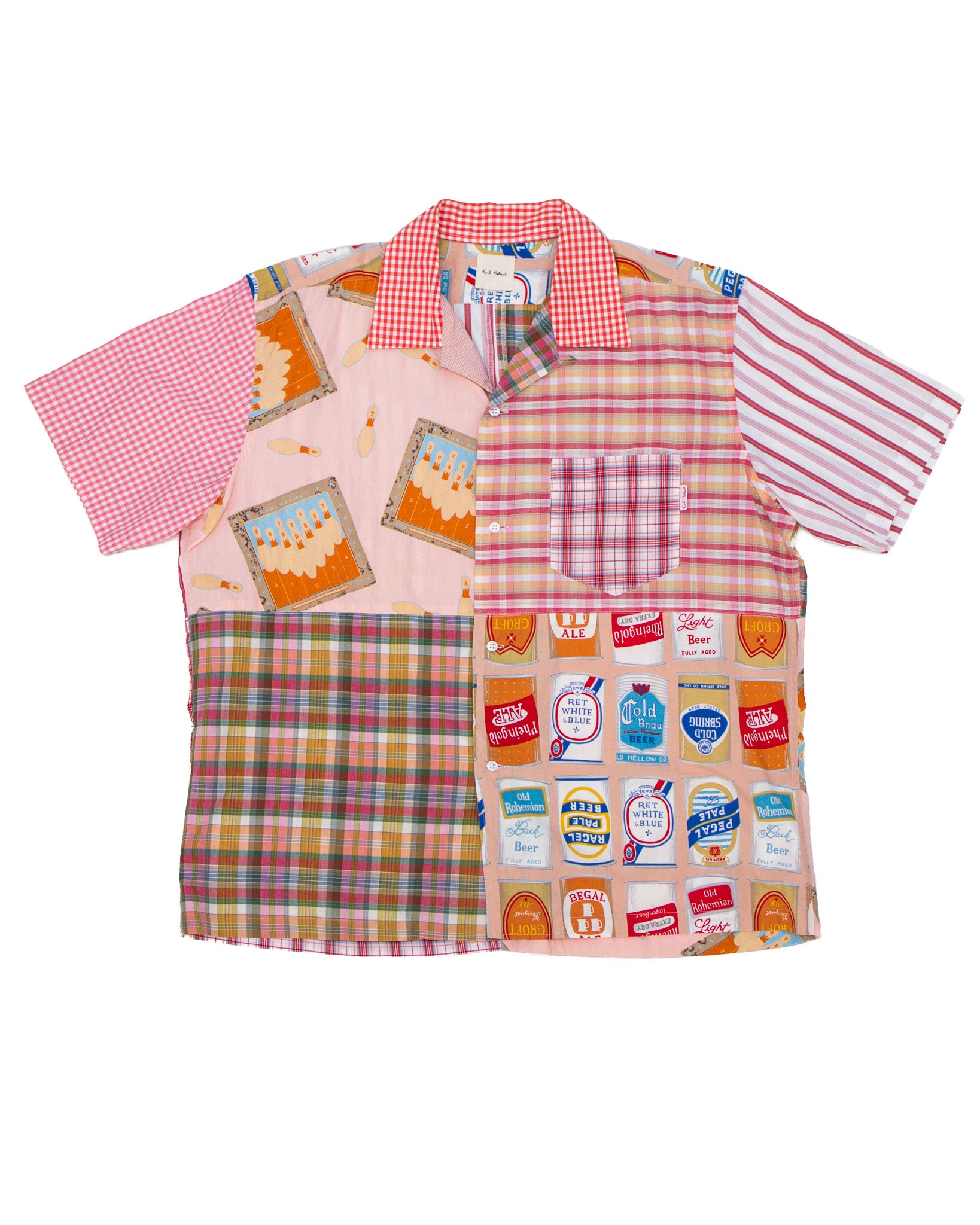 KARL HELMUT 90S GRAPHIC PATCHWORK BOWLING SHIRT