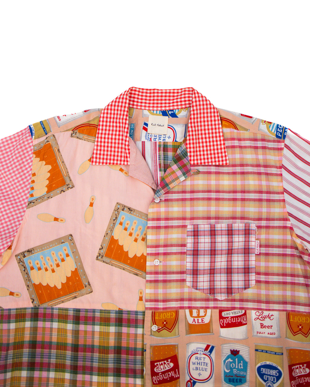 KARL HELMUT 90S GRAPHIC PATCHWORK BOWLING SHIRT