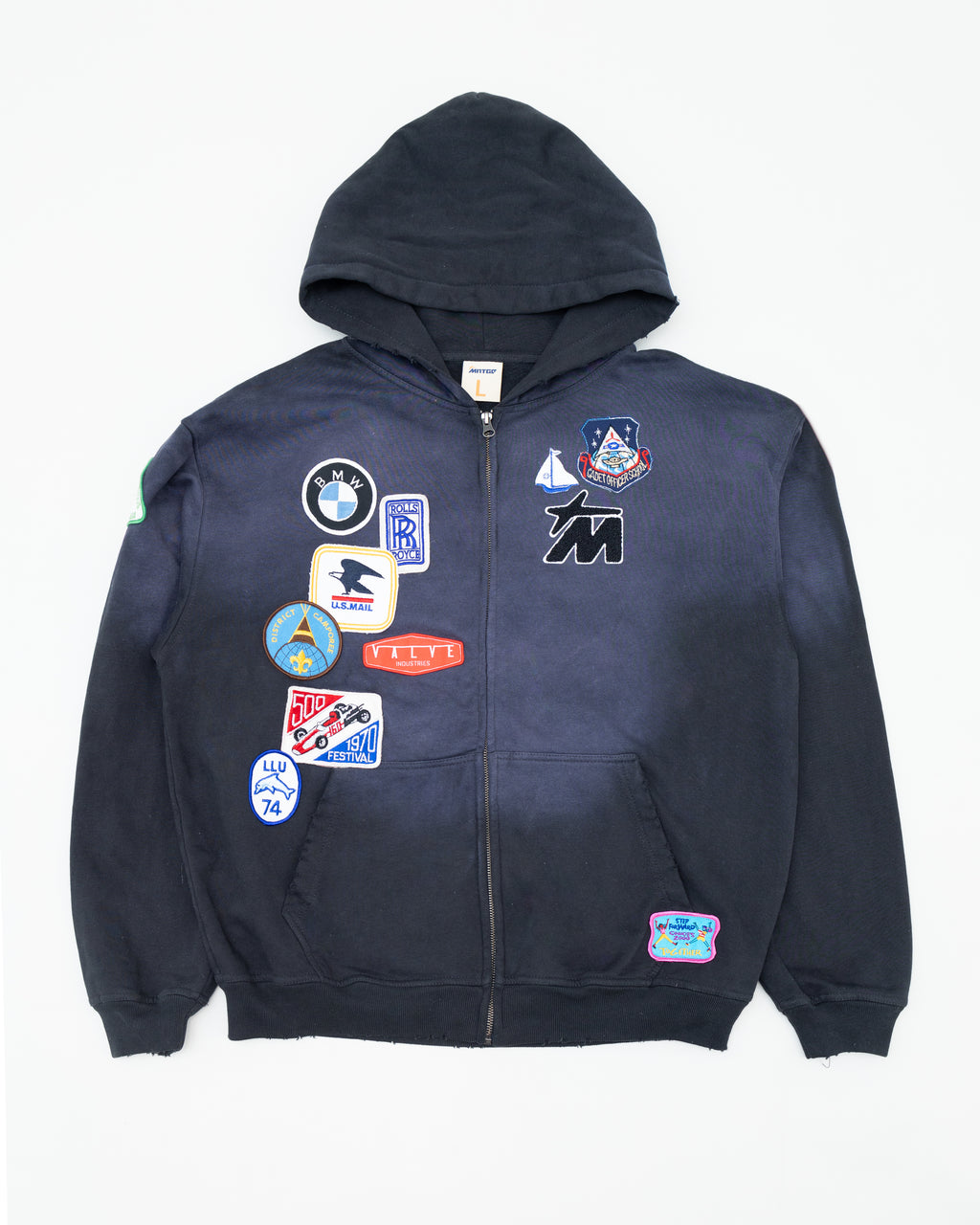 Faded Patchwork Hoodie