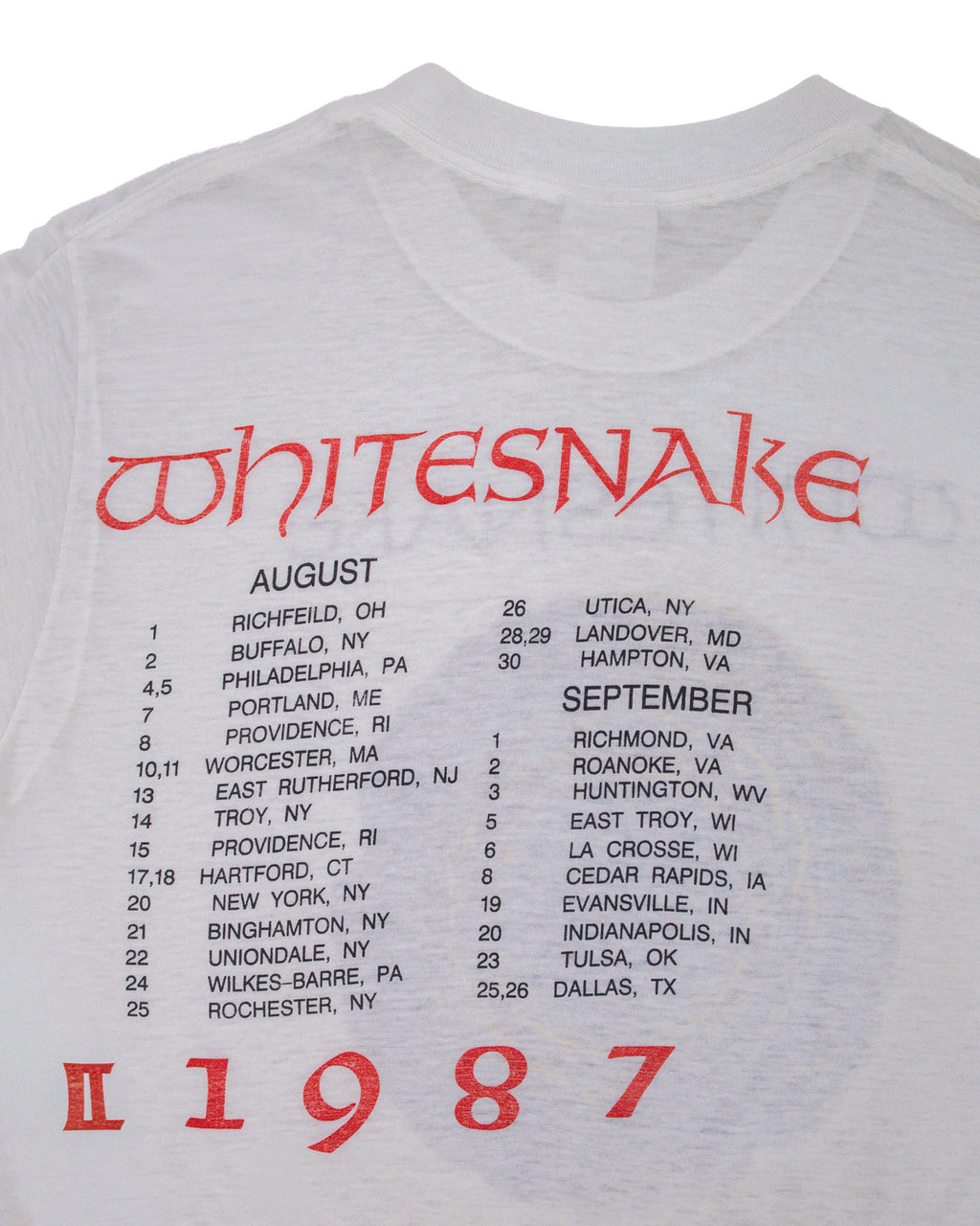 WHITESNAKE 1987 NORTH AMERICAN TOUR TEE