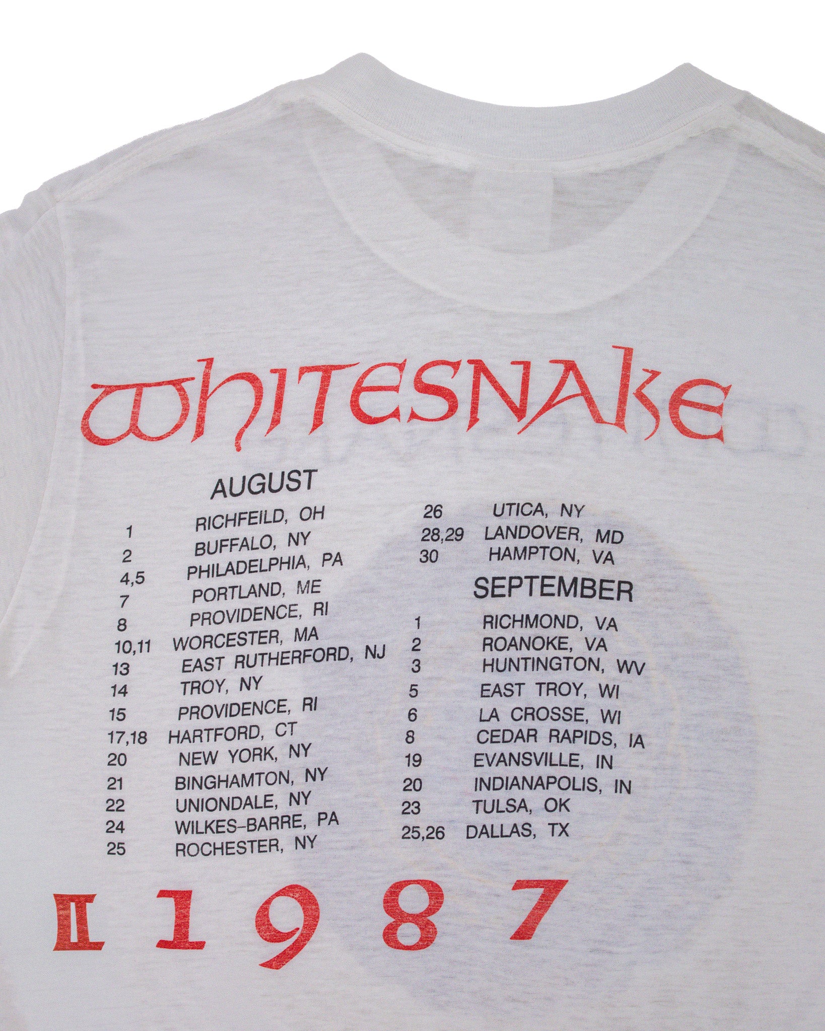 WHITESNAKE 1987 NORTH AMERICAN TOUR TEE