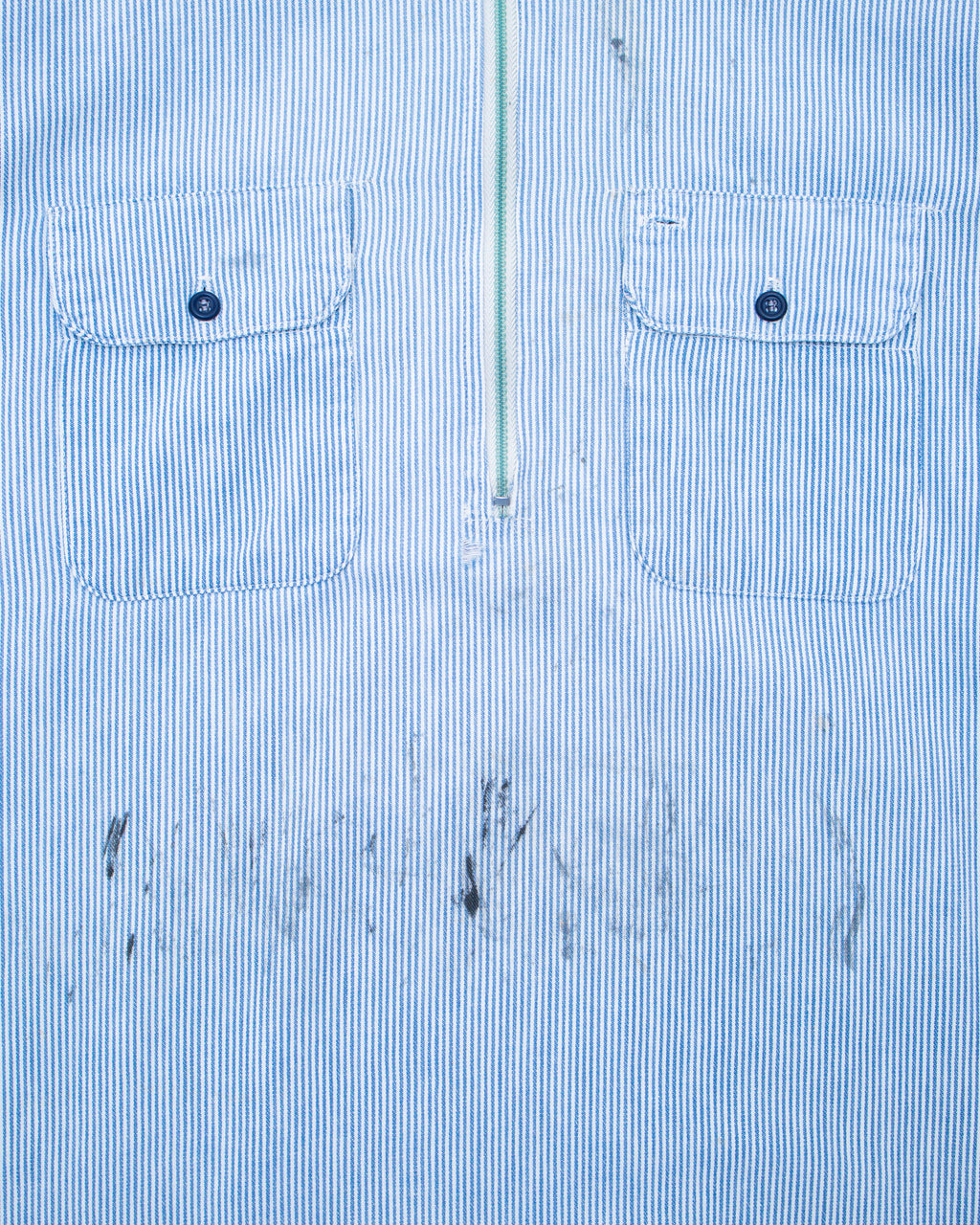 1960s Hickory Stripe 1/4 Zip Work Shirt