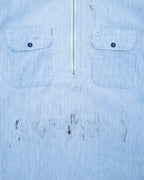 1960s Hickory Stripe 1/4 Zip Work Shirt