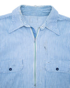 1960s Hickory Stripe 1/4 Zip Work Shirt