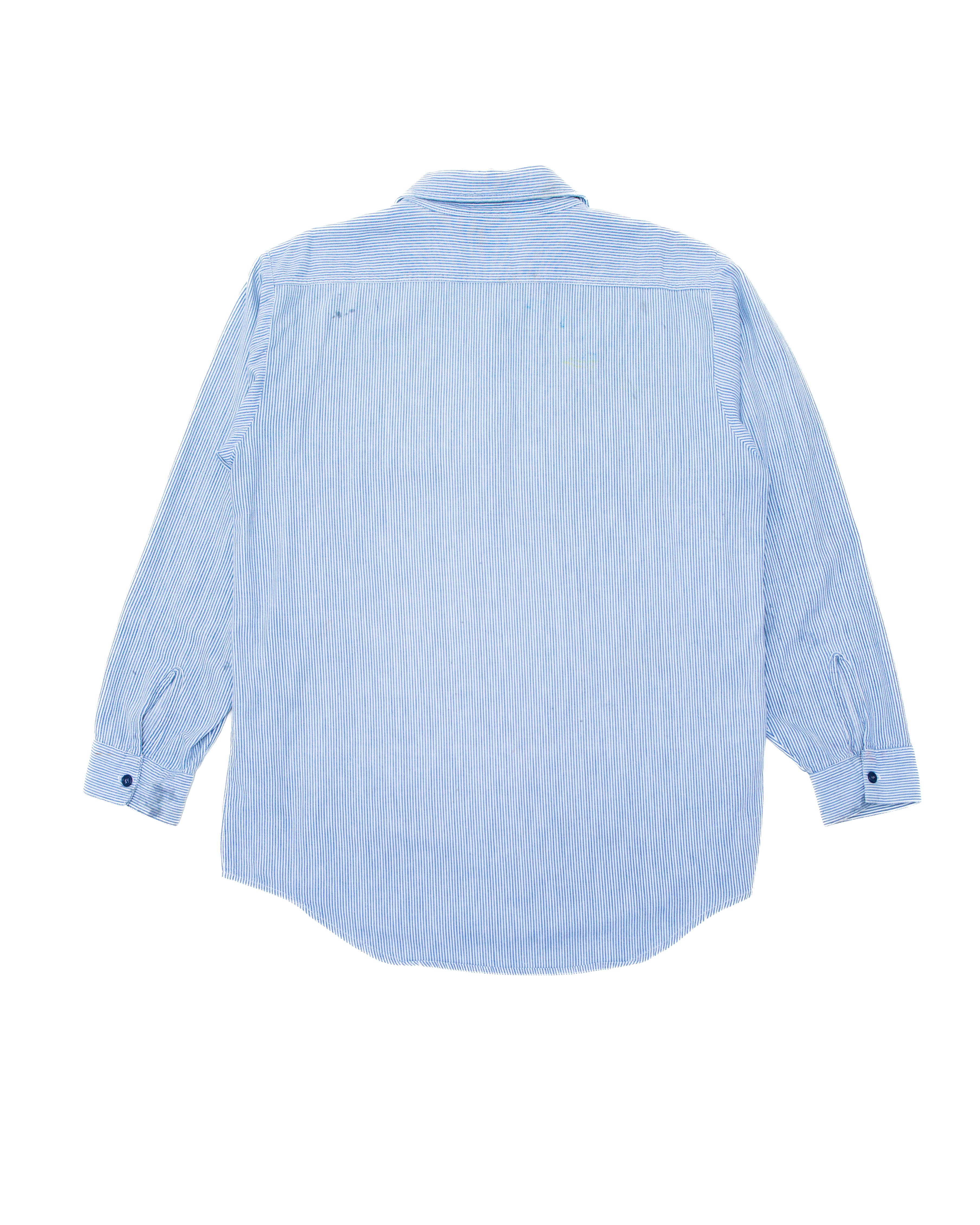 1960s Hickory Stripe 1/4 Zip Work Shirt