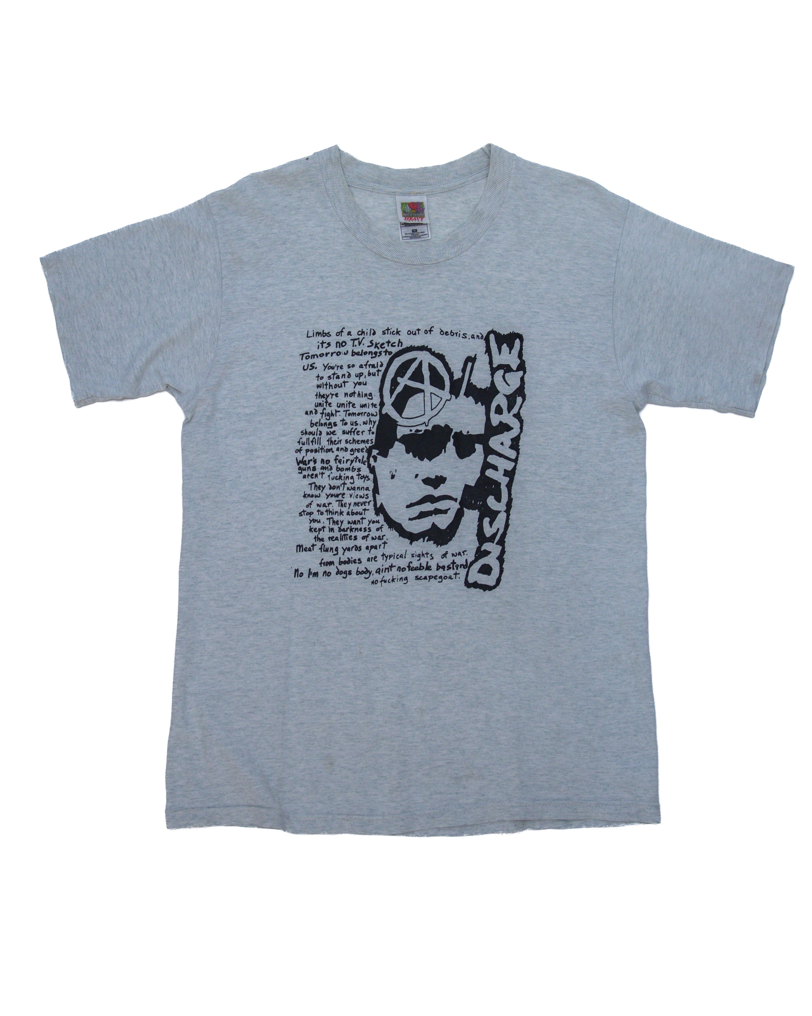 FRUIT OF THE LOOM DISCHARGE 'D-BEAT' GRAPHIC TEE