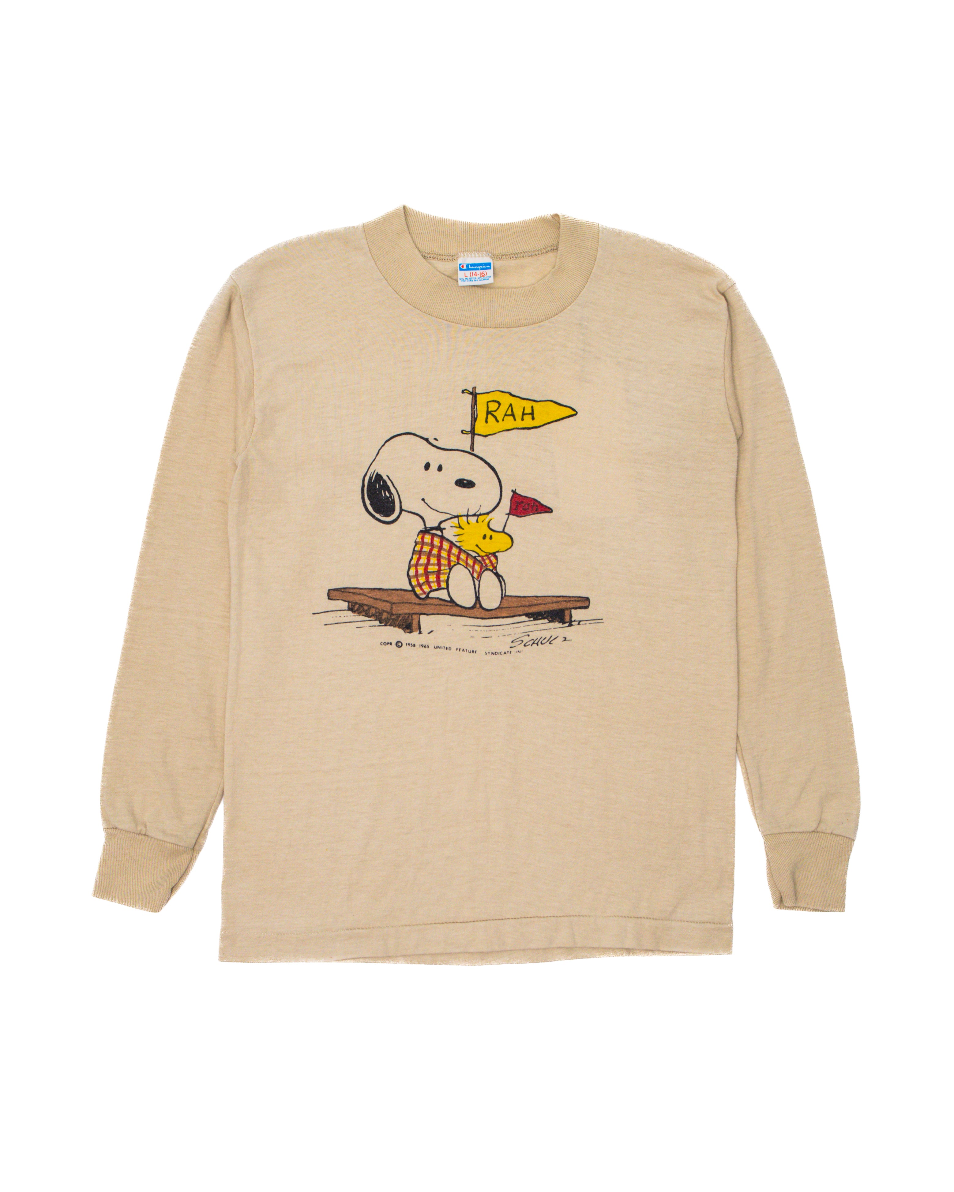 1970s Peanuts Snoopy/Woodstock RAH Kids L/S T