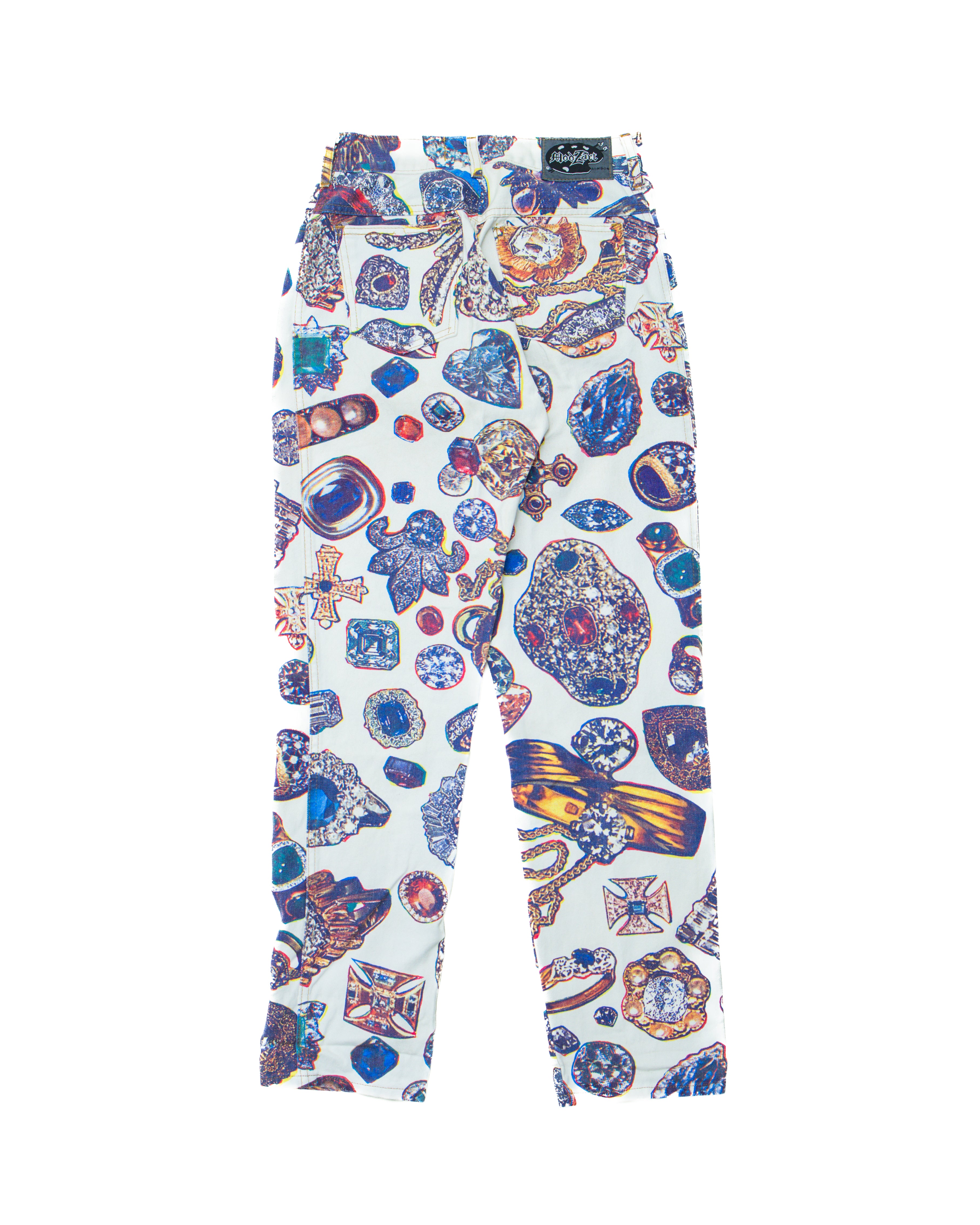 Vintage Modzart London Bijou Print Denim Pants