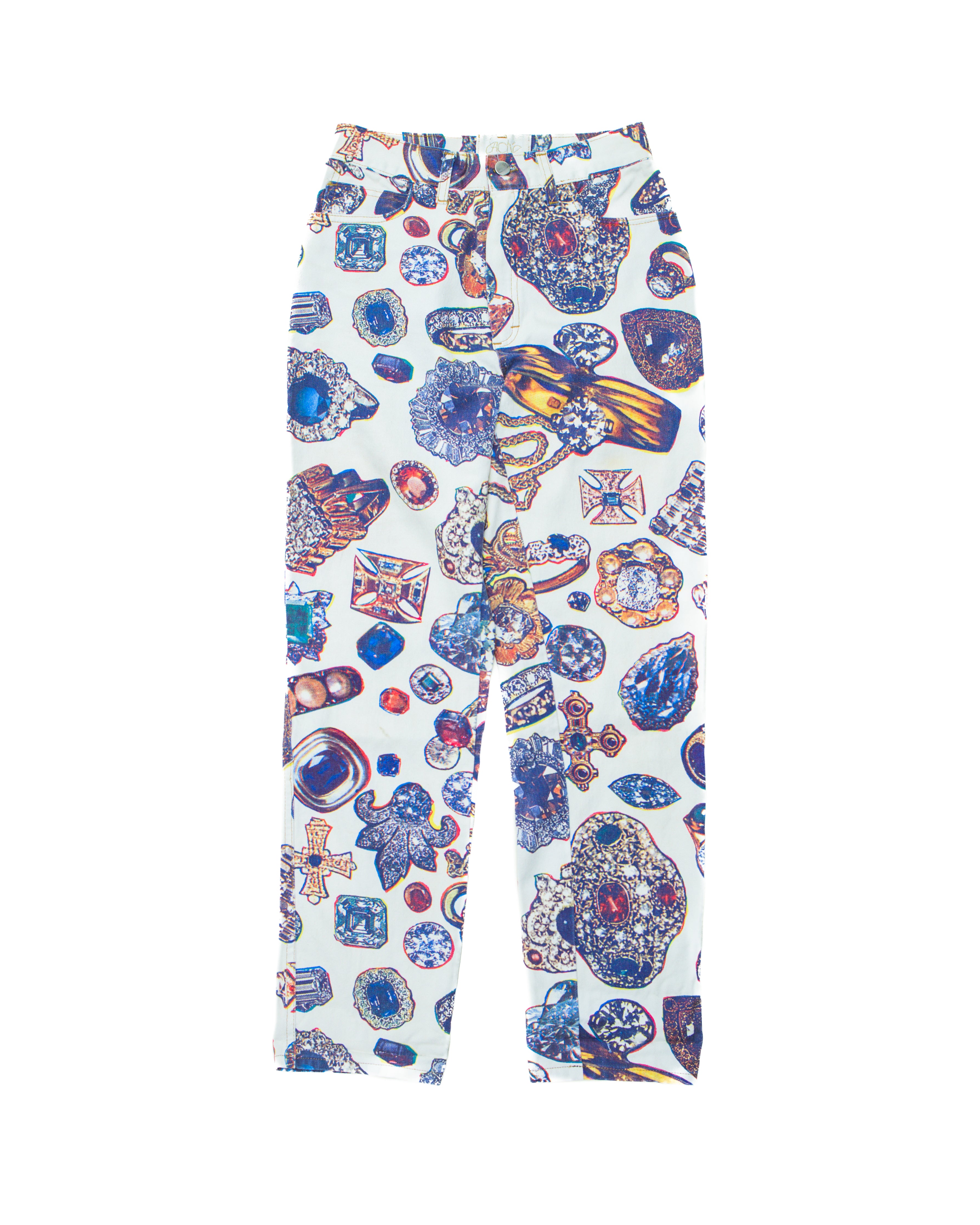 Vintage Modzart London Bijou Print Denim Pants