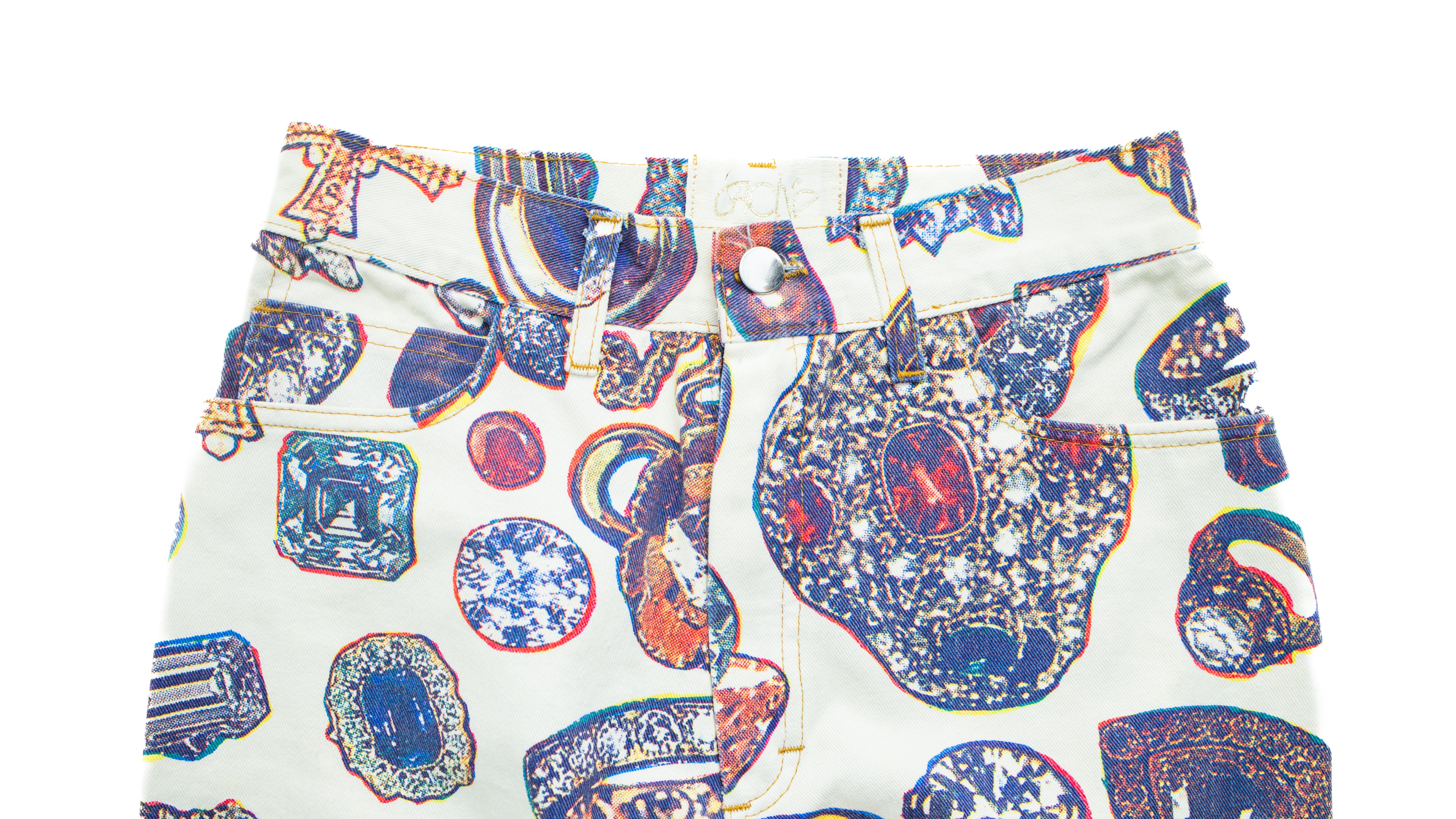 Vintage Modzart London Bijou Print Denim Pants