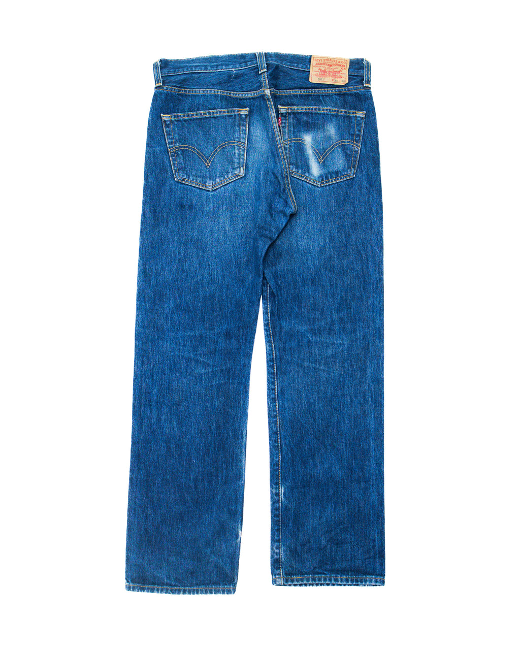 2000s Levi's 501 Dark Wash Denim W/ Wallet Wear (34x30)