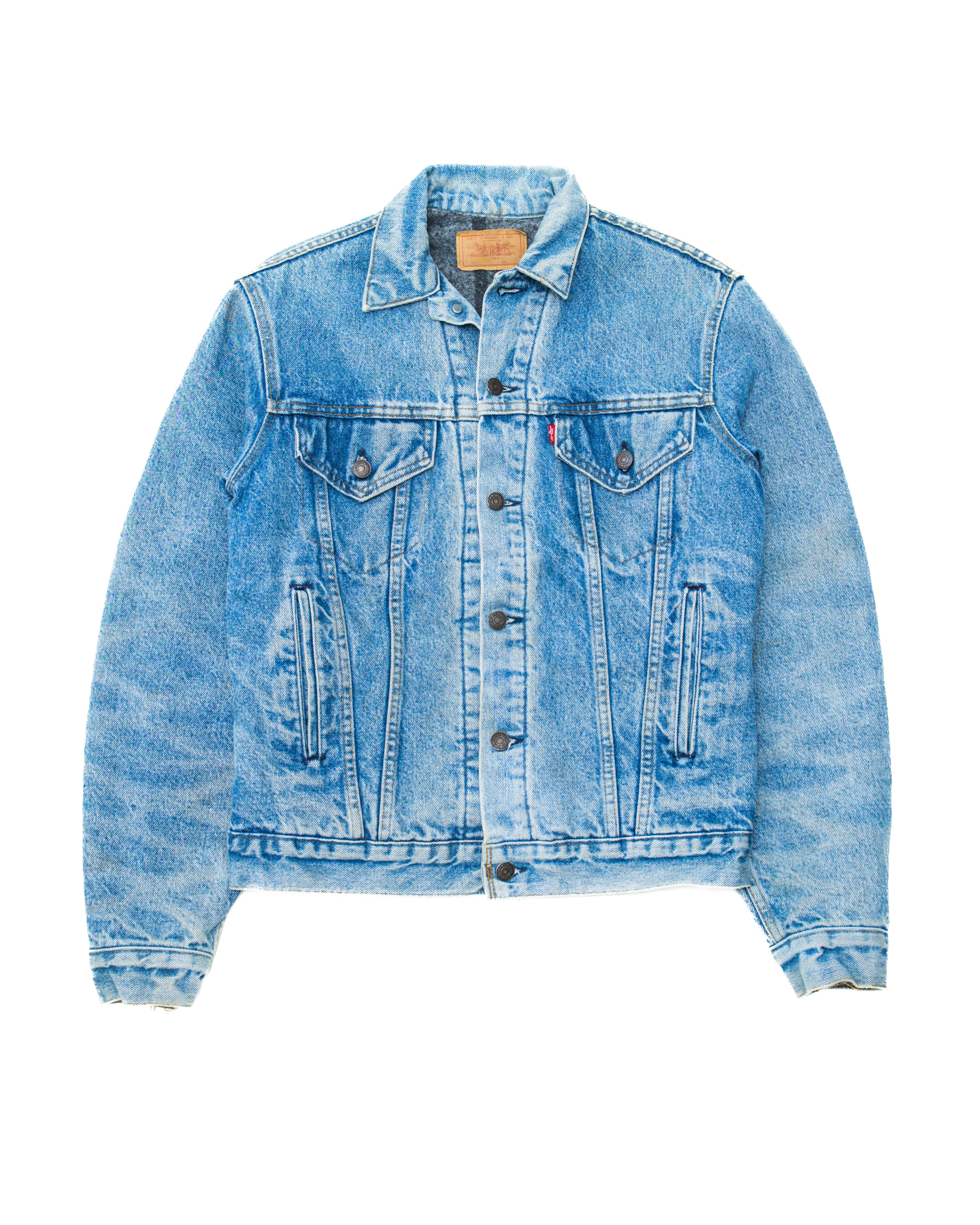 1980s Levi's Striped Blanket Lined Trucker Light Wash