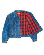 1980s Levi's Buffalo Plaid Trucker Jacket 46