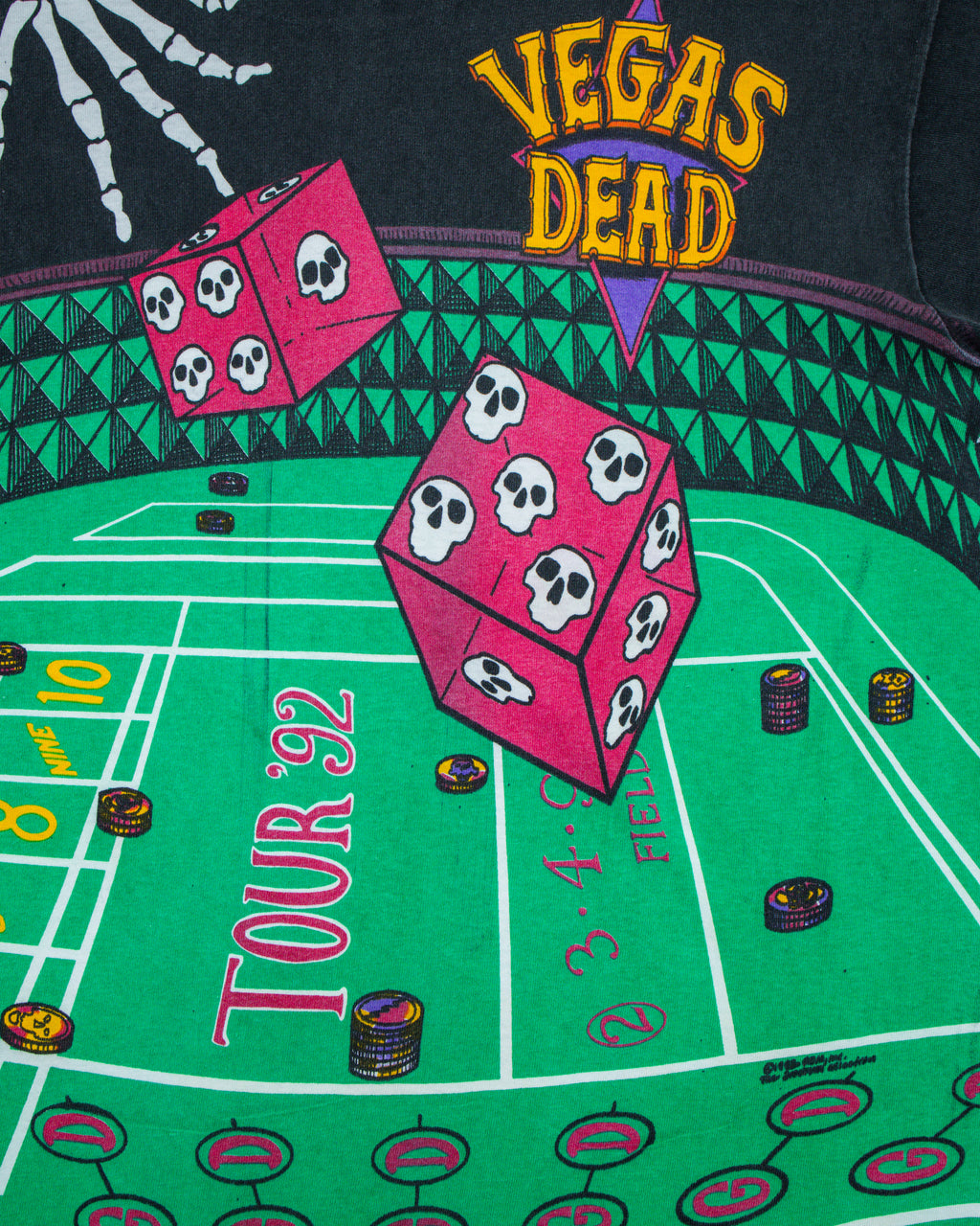 1992 Grateful Dead 'Vegas Dead' Casino Chips AOP T