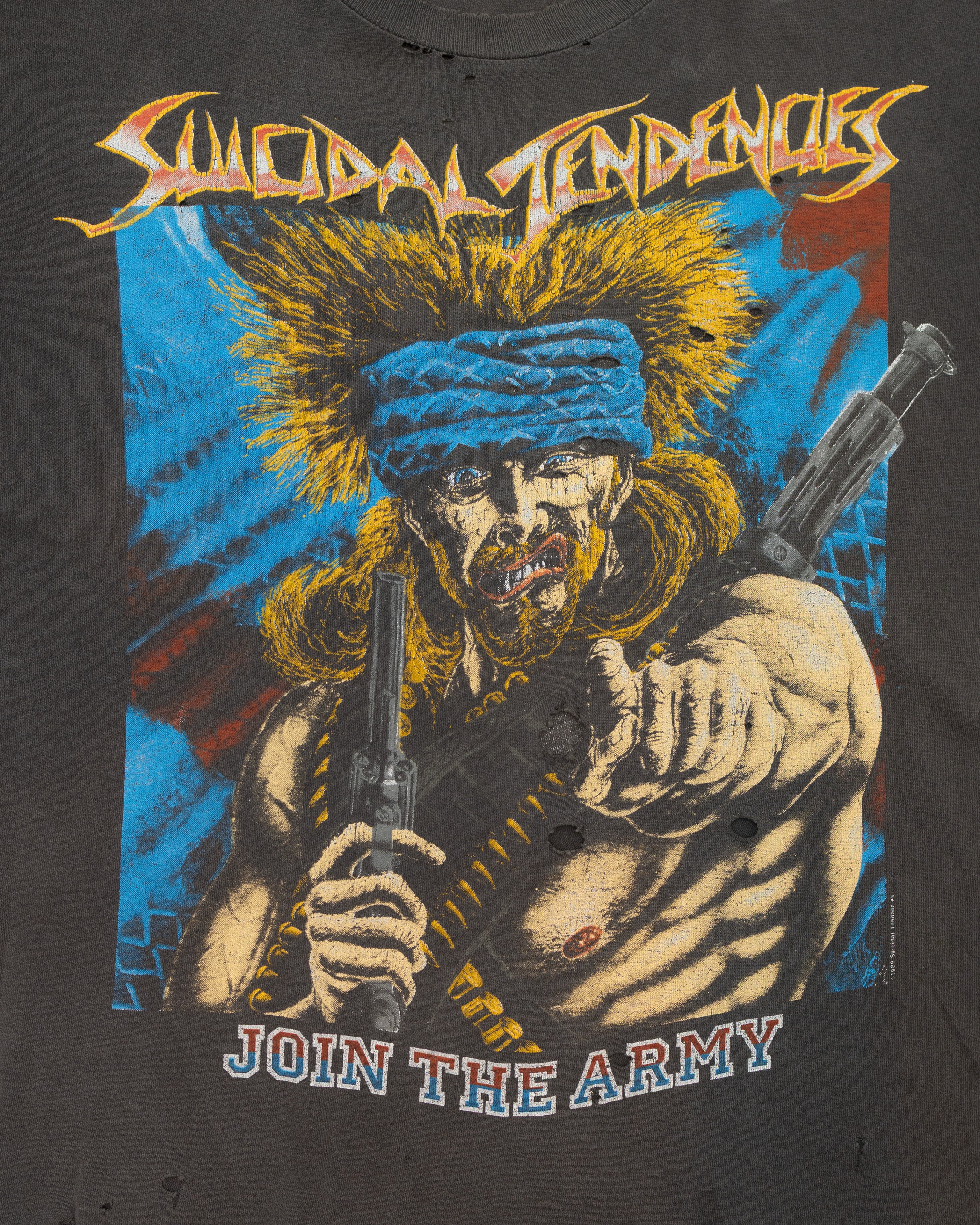 1980s Suicidal Tendencies Join the Army Distressed T