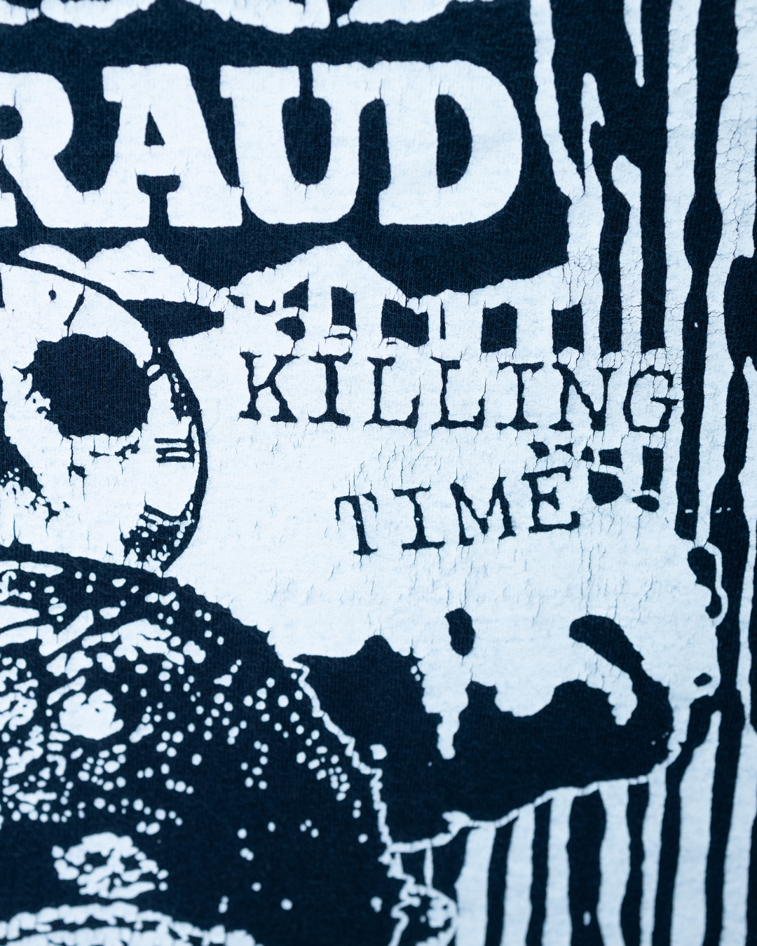 1990s No Fraud Skull Skates Killing Time Poster T