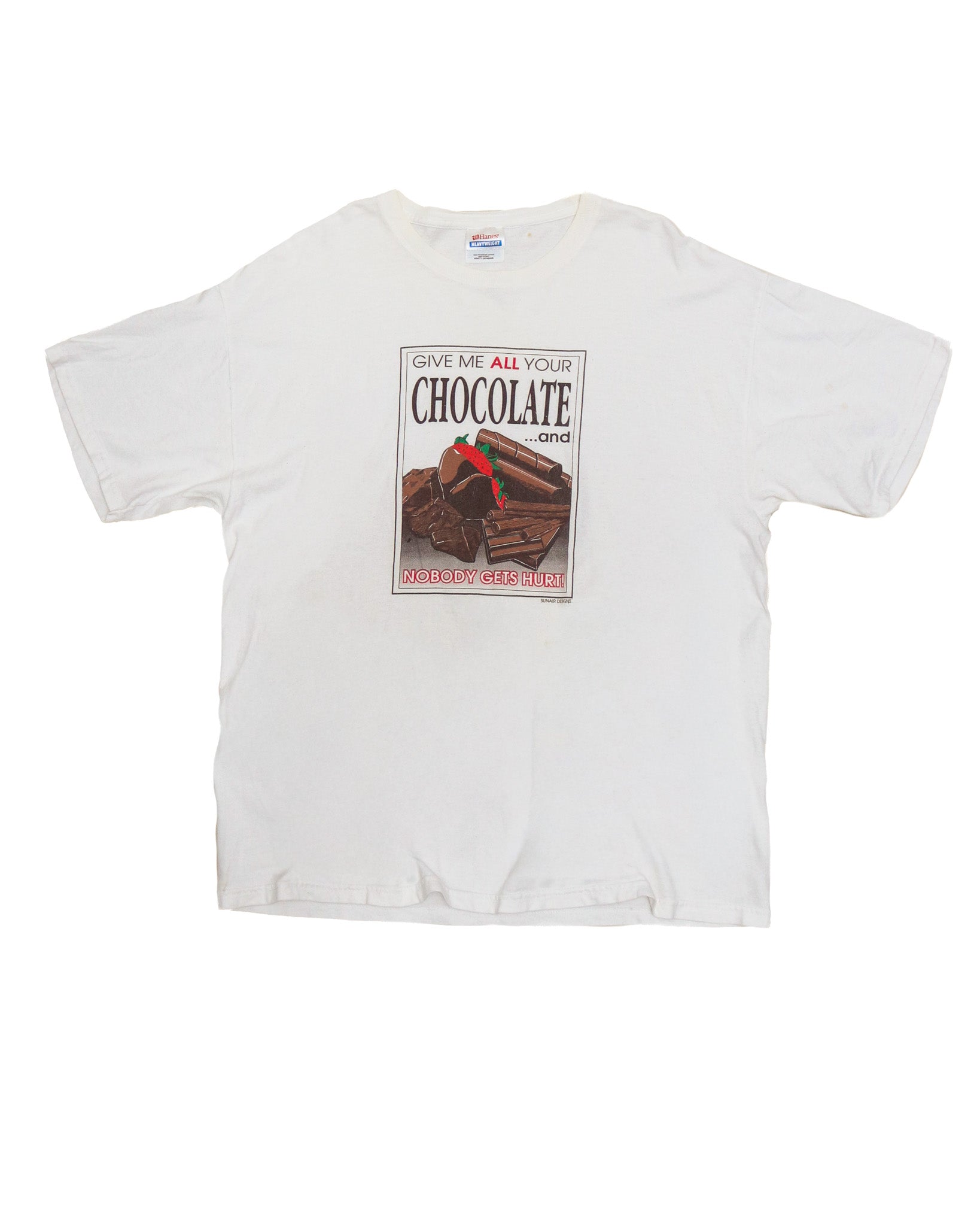 HANES HEAVYWEIGHT 'GIVE ME ALL YOUR CHOCOLATE' GRAPHIC TEE