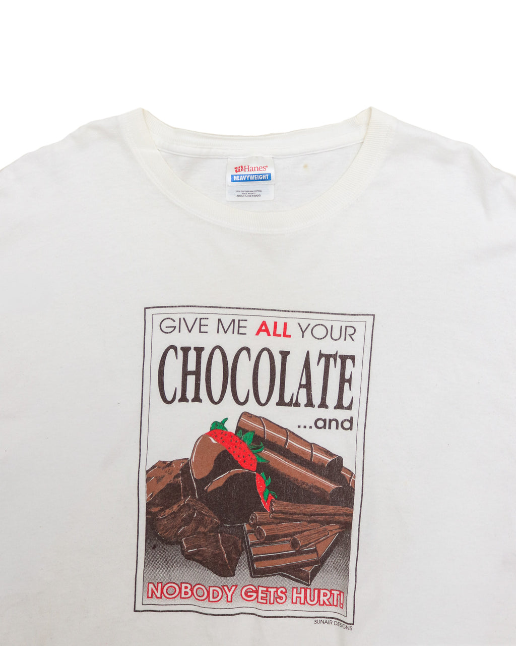 HANES HEAVYWEIGHT 'GIVE ME ALL YOUR CHOCOLATE' GRAPHIC TEE