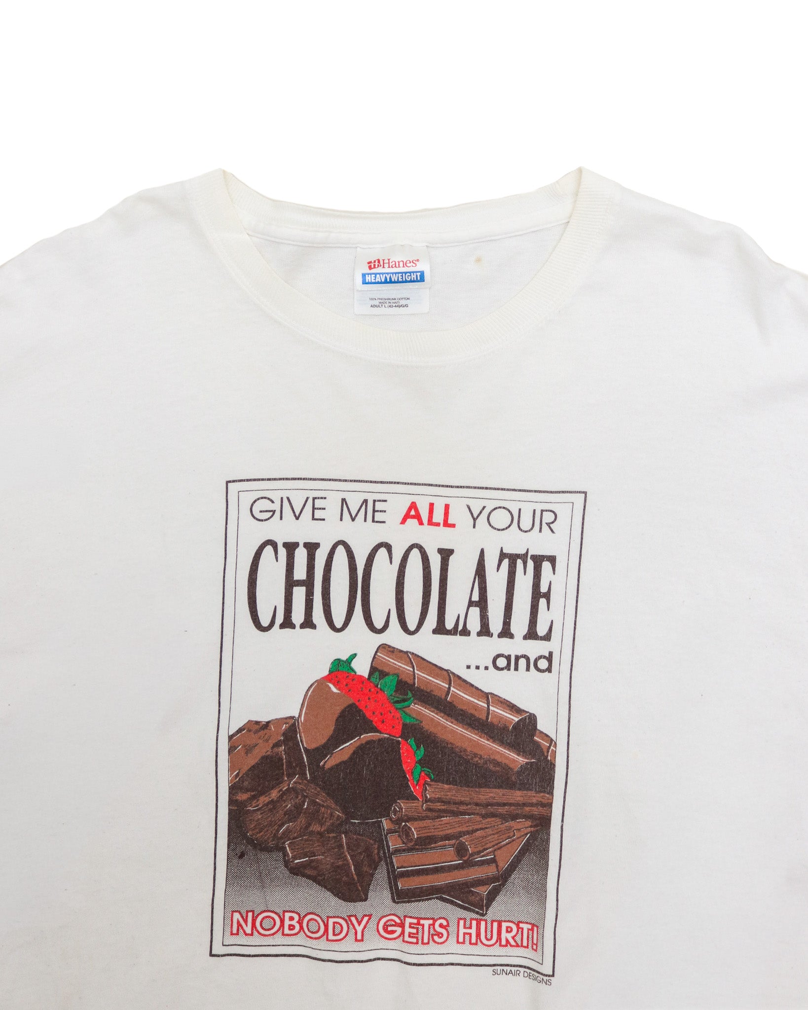 HANES HEAVYWEIGHT 'GIVE ME ALL YOUR CHOCOLATE' GRAPHIC TEE