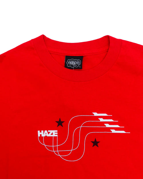 HAZE 2002 JET FIGHTER GRAPHIC TEE IN RED