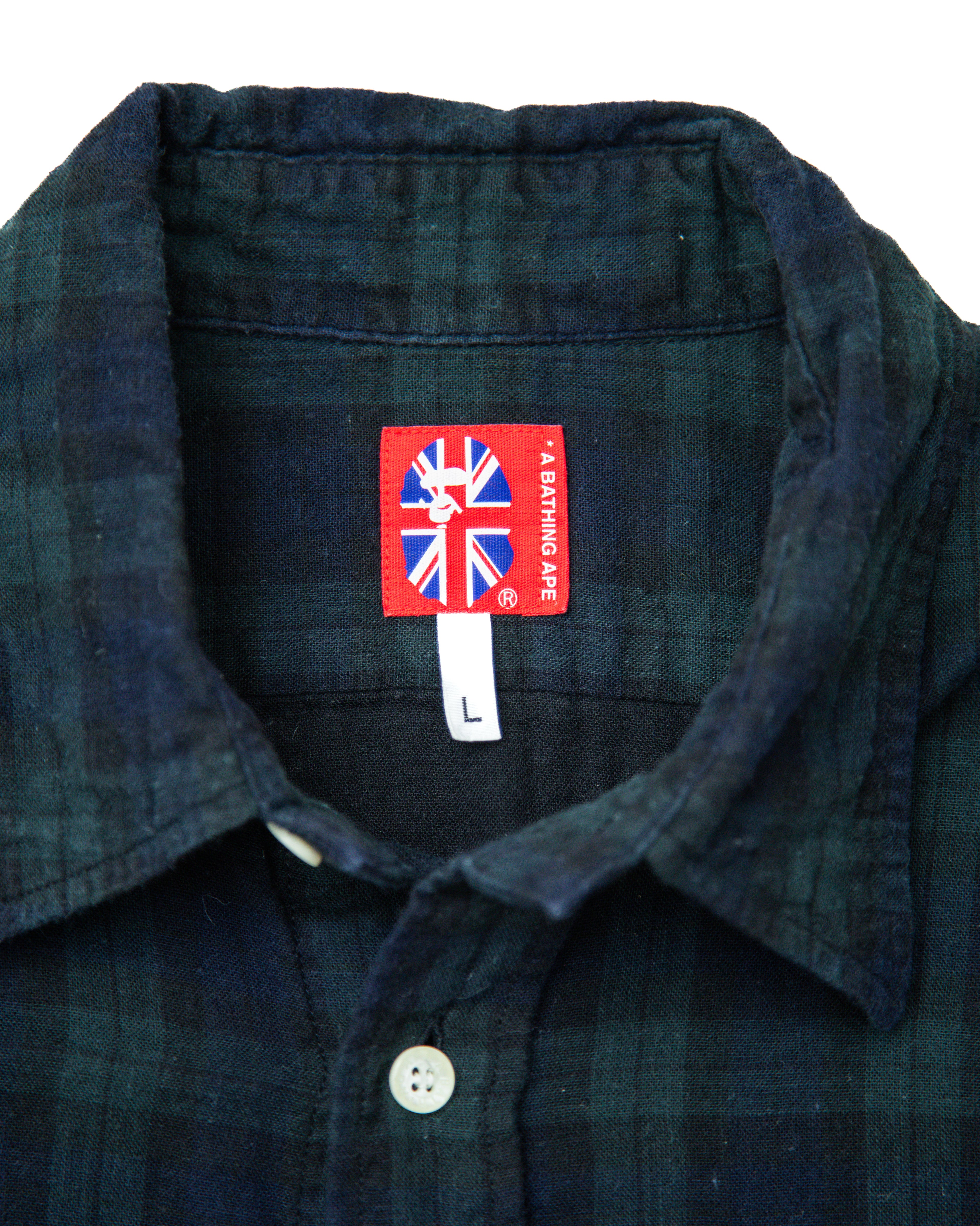 2000s BAPE Tartan Plaid Ape Shirt