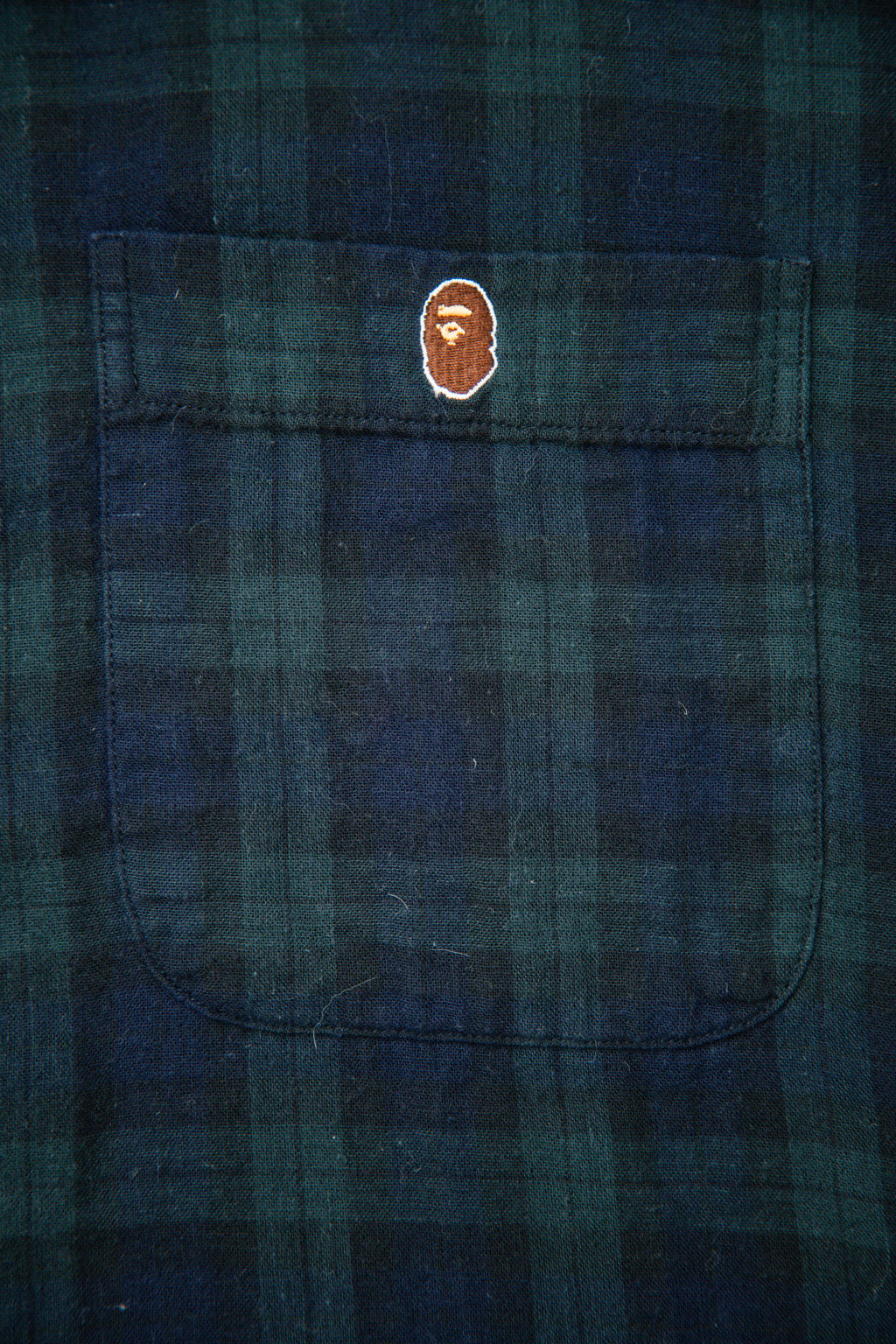 2000s BAPE Tartan Plaid Ape Shirt