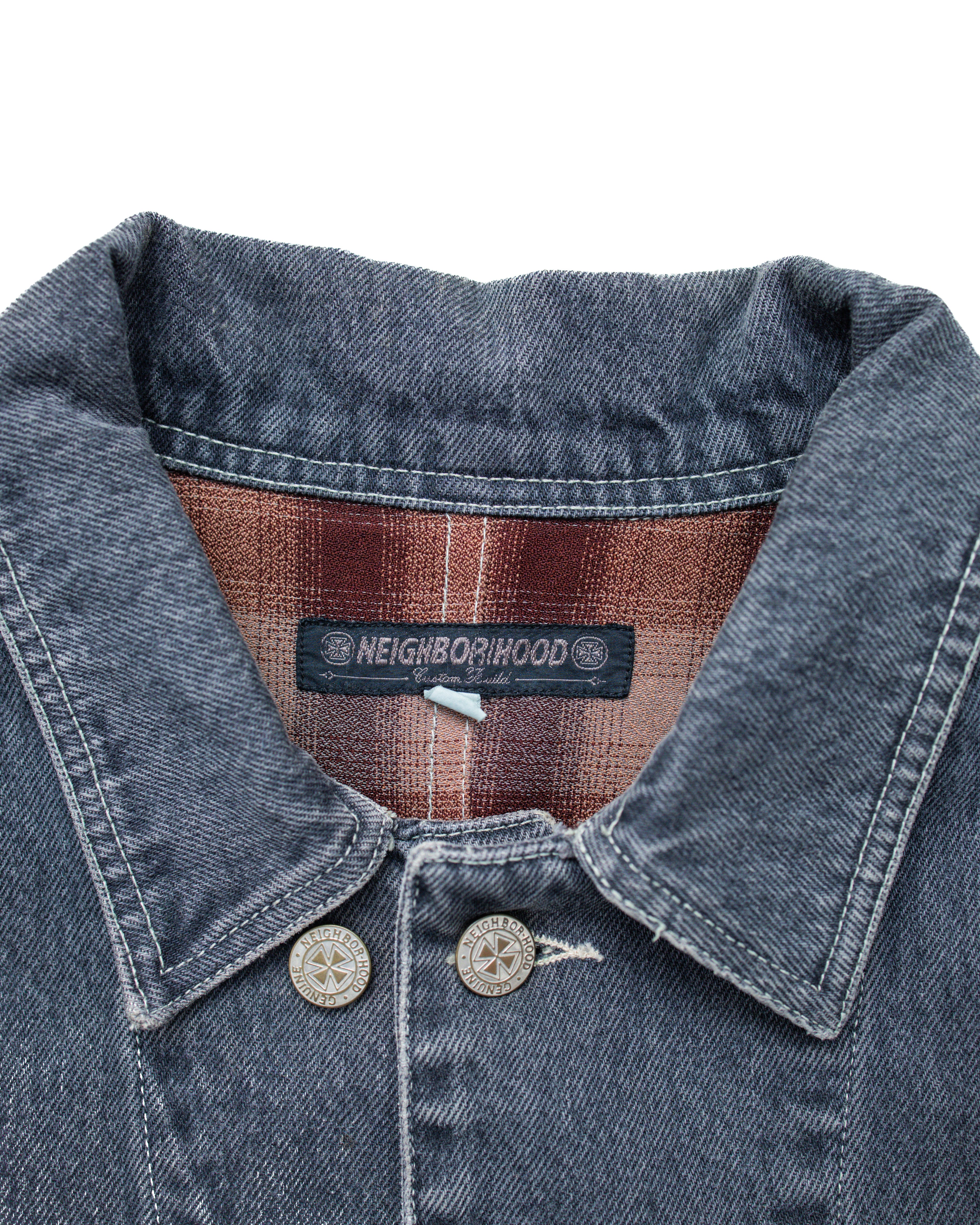 2000s Neighborhood Washed Black Denim Jacket