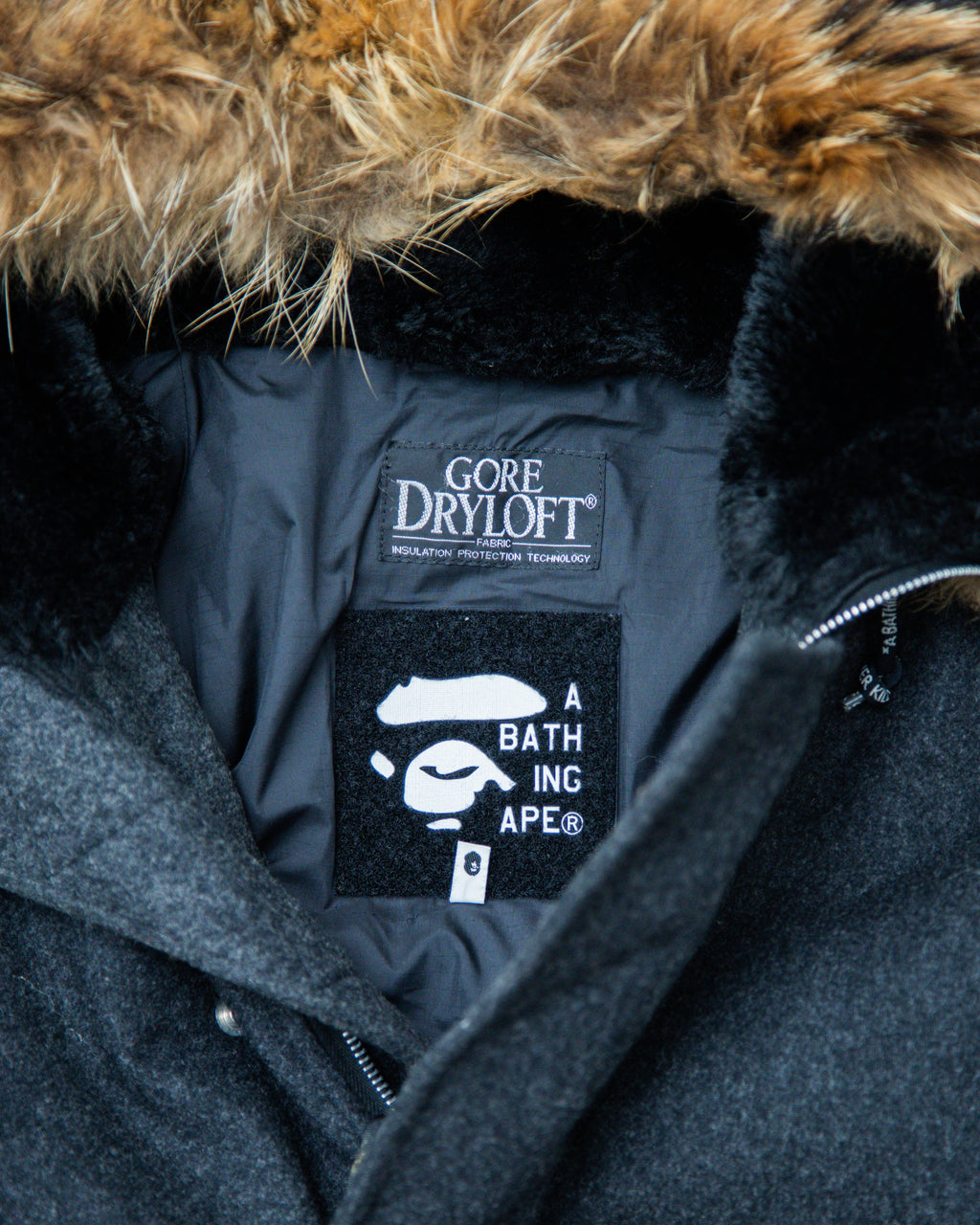 1990s BAPE Wool Puffer Parka Jacket