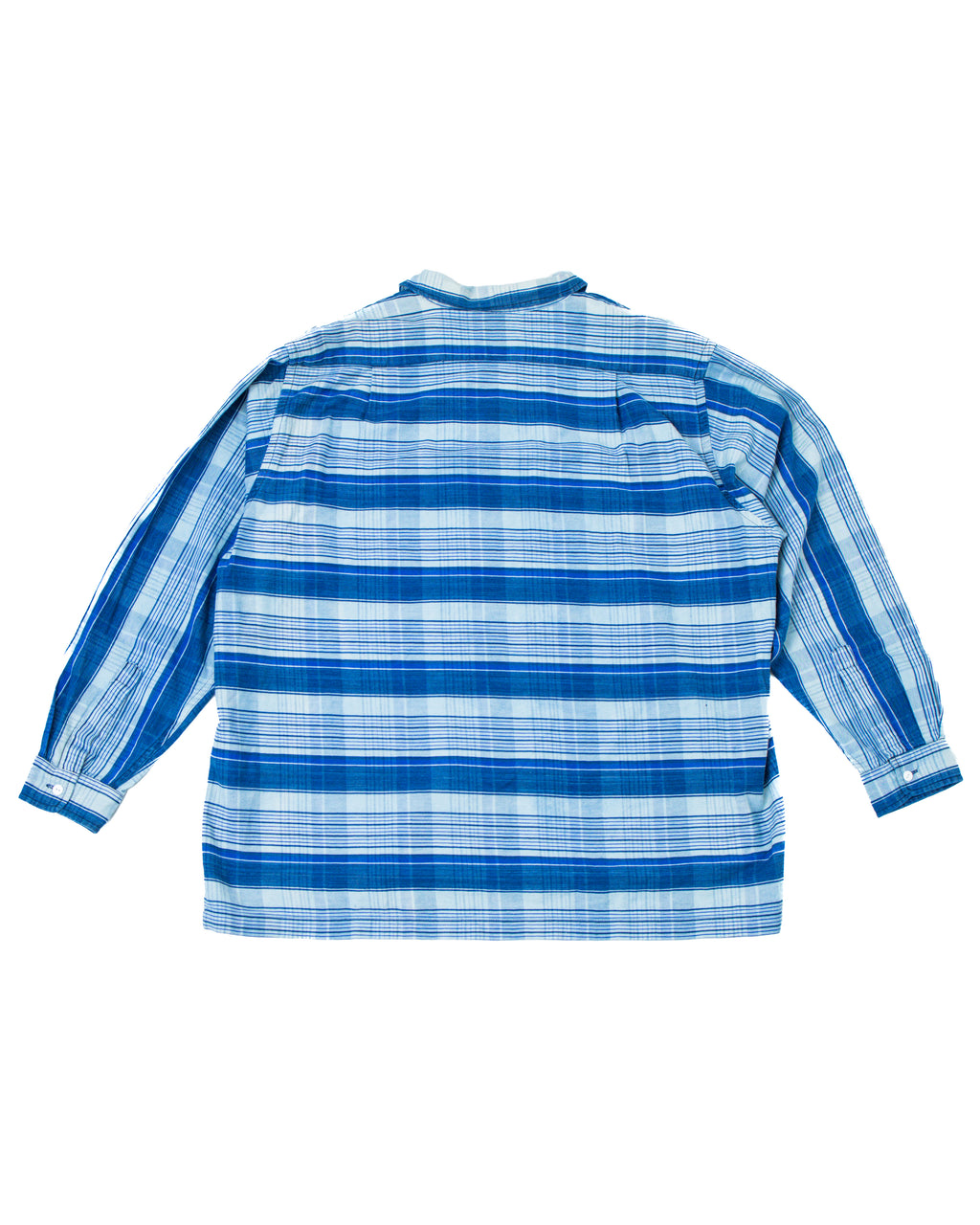 2000s Neighborhood Blue Plaid Chain Stitch Flannel