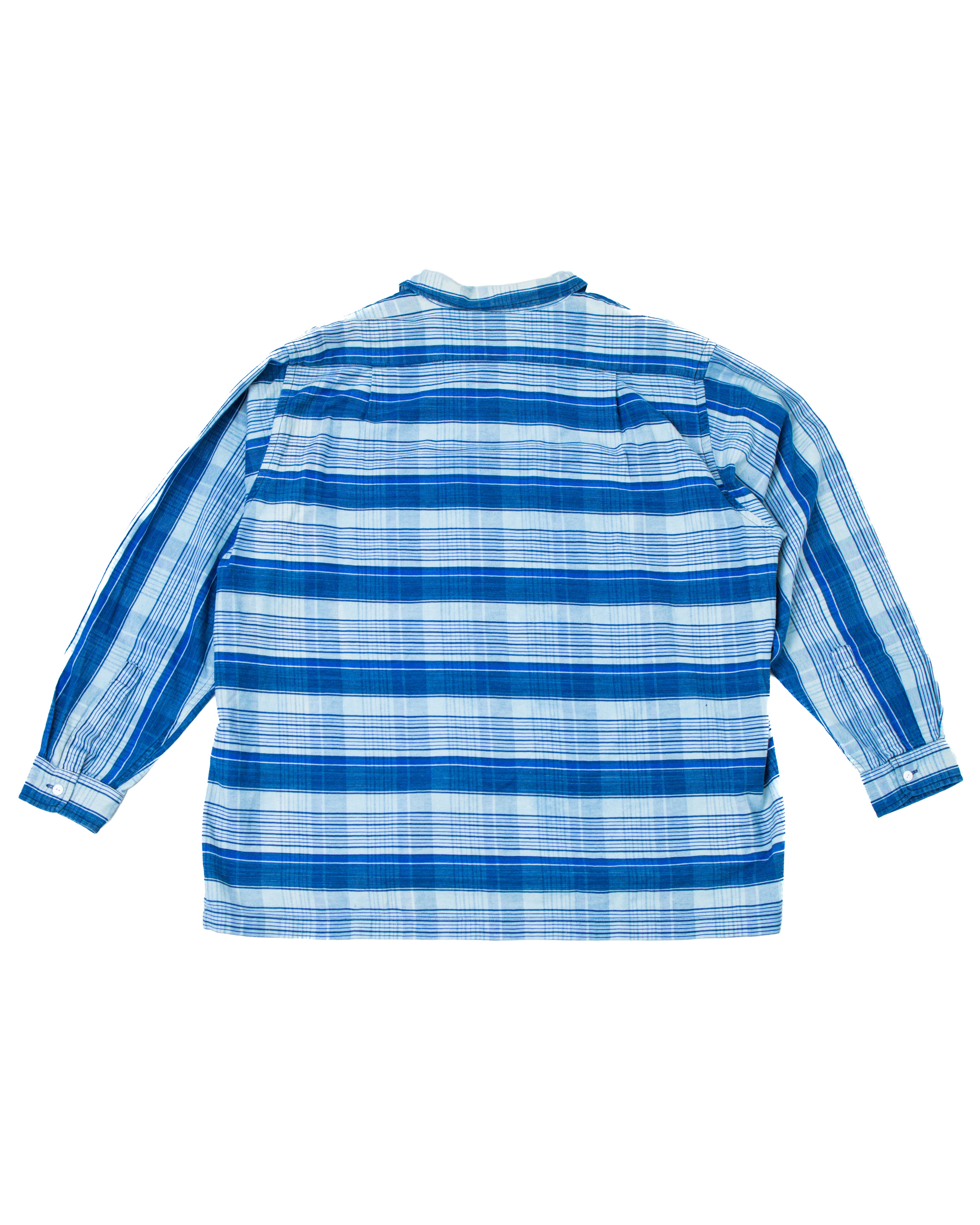 2000s Neighborhood Blue Plaid Chain Stitch Flannel