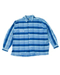 2000s Neighborhood Blue Plaid Chain Stitch Flannel