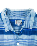 2000s Neighborhood Blue Plaid Chain Stitch Flannel