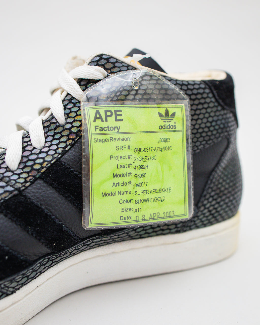 2003 Bape/Adidas Super APE Skate Sample (Pair 0 of 0) | SZ 11.5