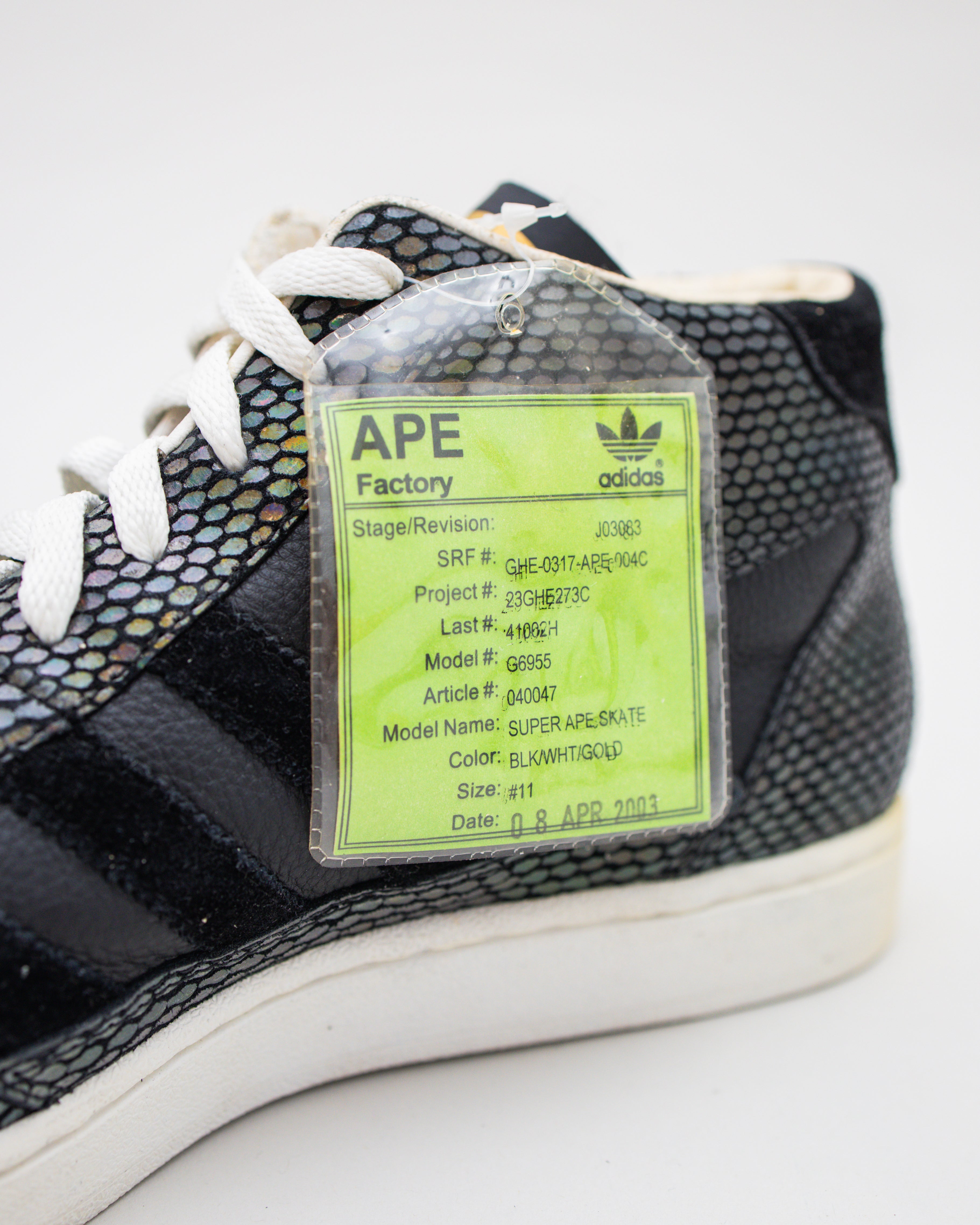 2003 Bape/Adidas Super APE Skate Sample (Pair 0 of 0) | SZ 11.5