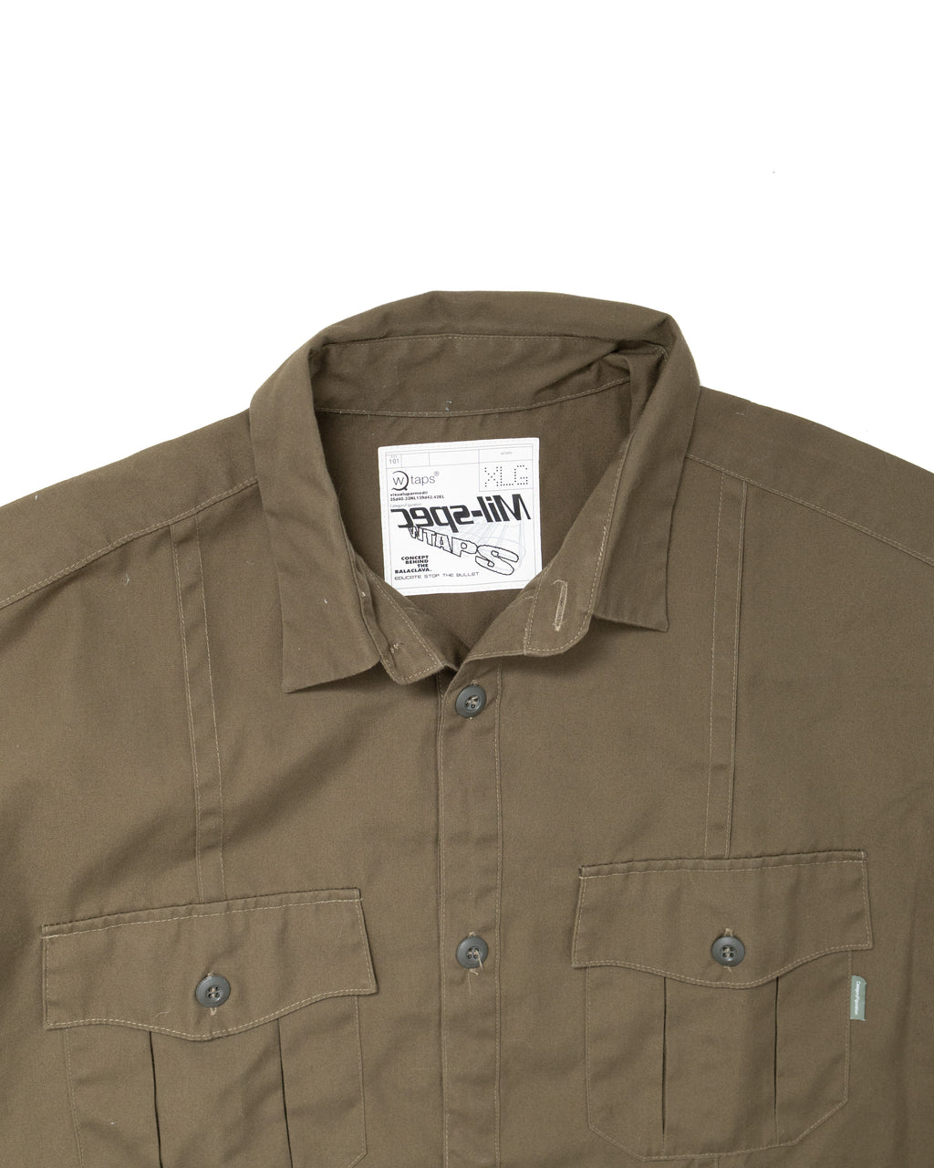 2000s WTAPS Mil-Spec Pleated Button-Up Shirt