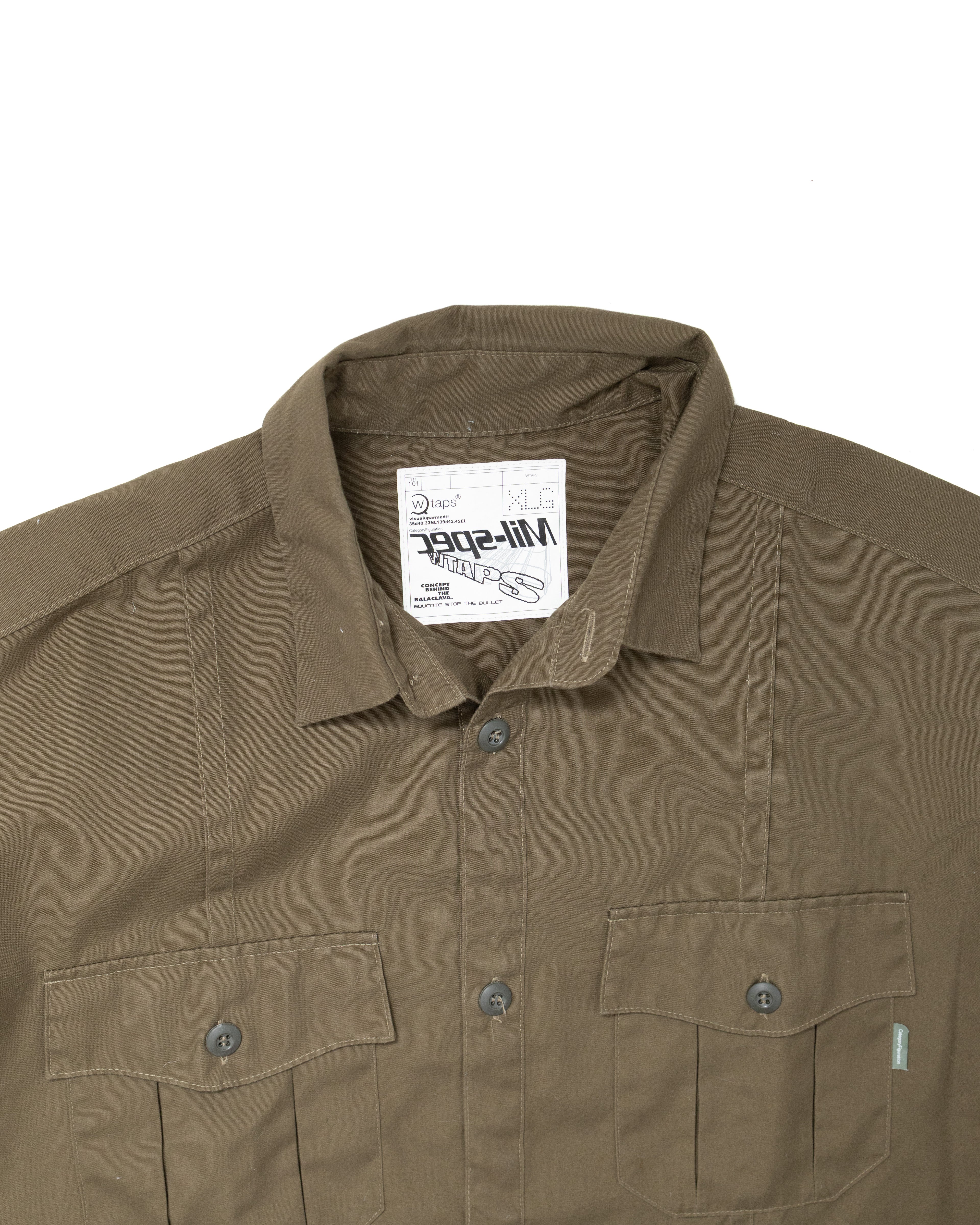 2000s WTAPS Mil-Spec Pleated Button-Up Shirt