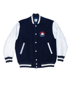 1990s BABAR THE ELEPHANT VARSITY JACKET IN WOOL AND PEBBLED LEATHER