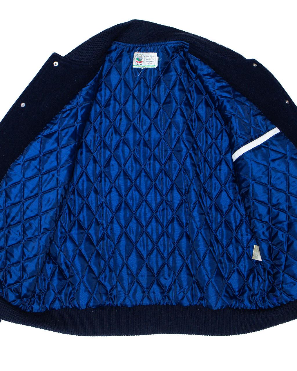 1990s BABAR THE ELEPHANT VARSITY JACKET IN WOOL AND PEBBLED LEATHER