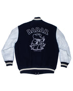 1990s BABAR THE ELEPHANT VARSITY JACKET IN WOOL AND PEBBLED LEATHER