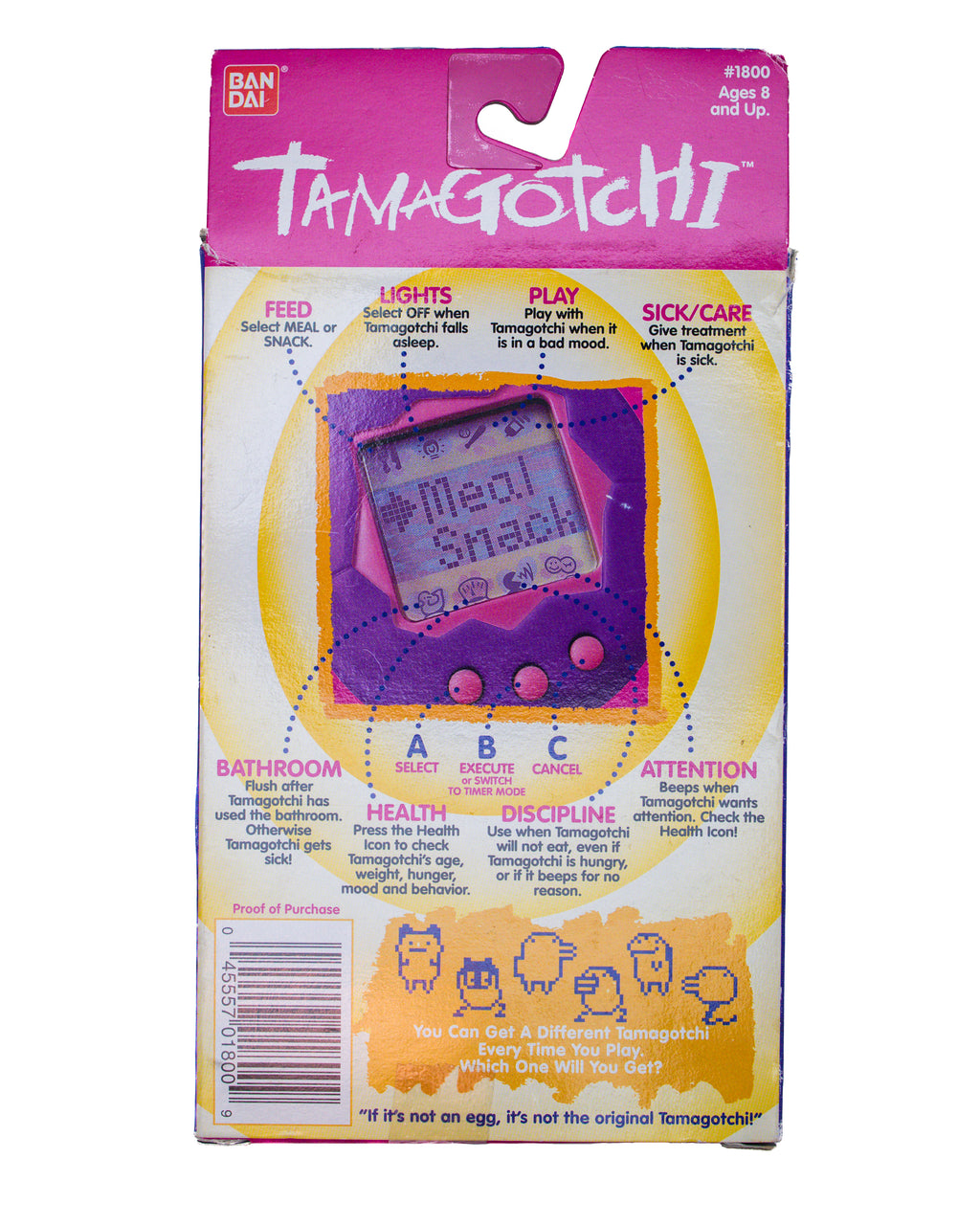 BANDAI TAMAGOTCHI GEN 1 ORIGINAL PACKAGING