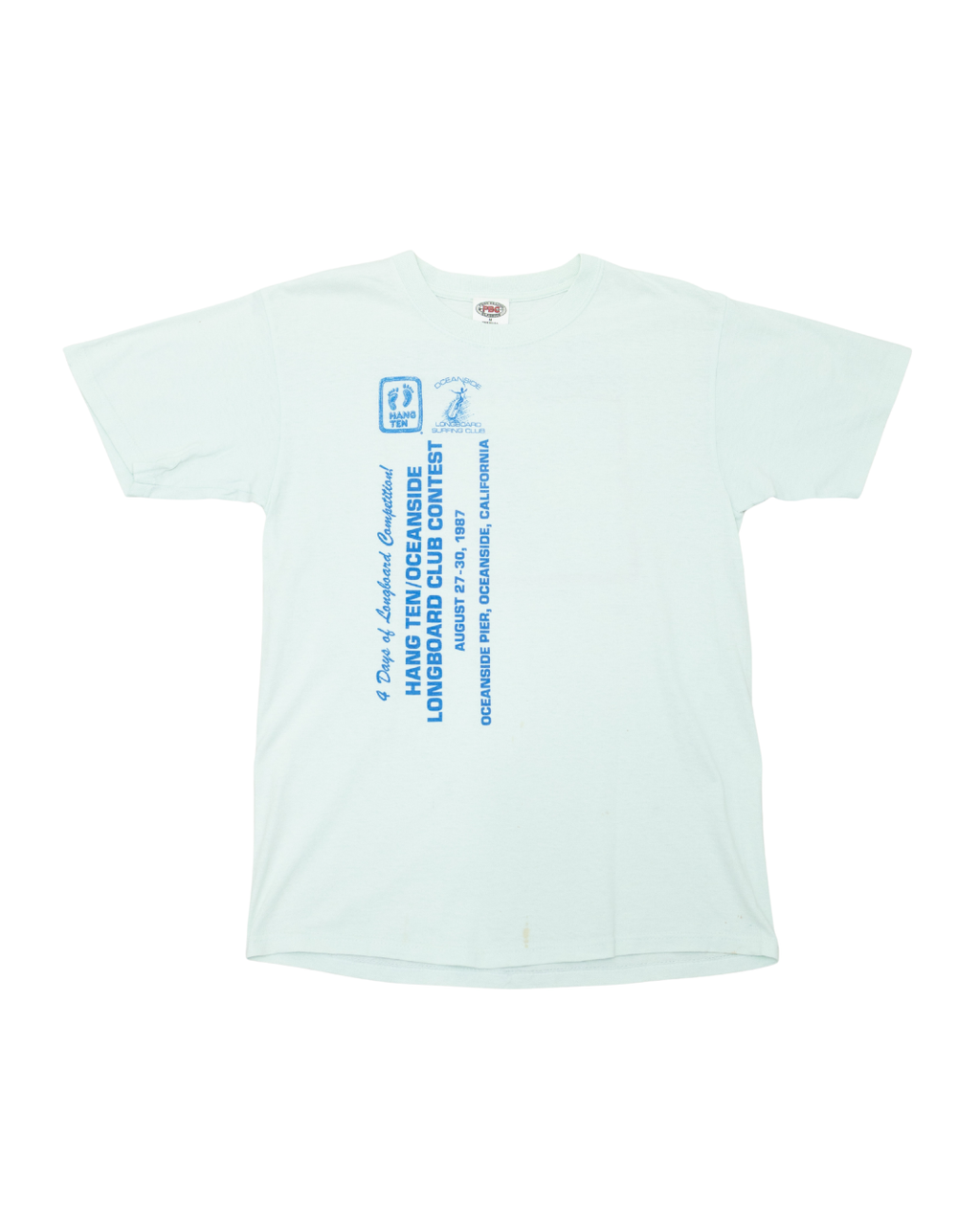 1987 Oceanside Longboard Surfing Club Hang Ten Pier Contest T