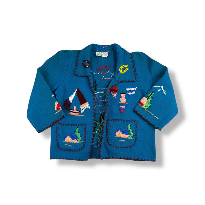 50's 60's Mexican Wool Open Jacket 2/3T
